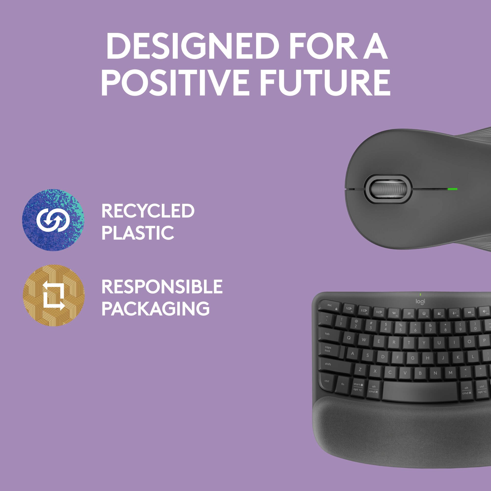 Logitech MK670 Wireless Wave Keys Combo in Graphite with wireless keyboard and mouse — view 9
