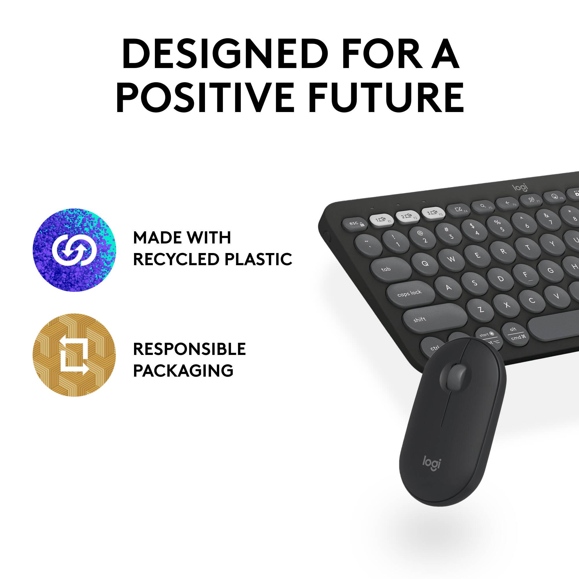 Logitech Pebble 2 wireless keyboard and mouse combo in graphite — view 11