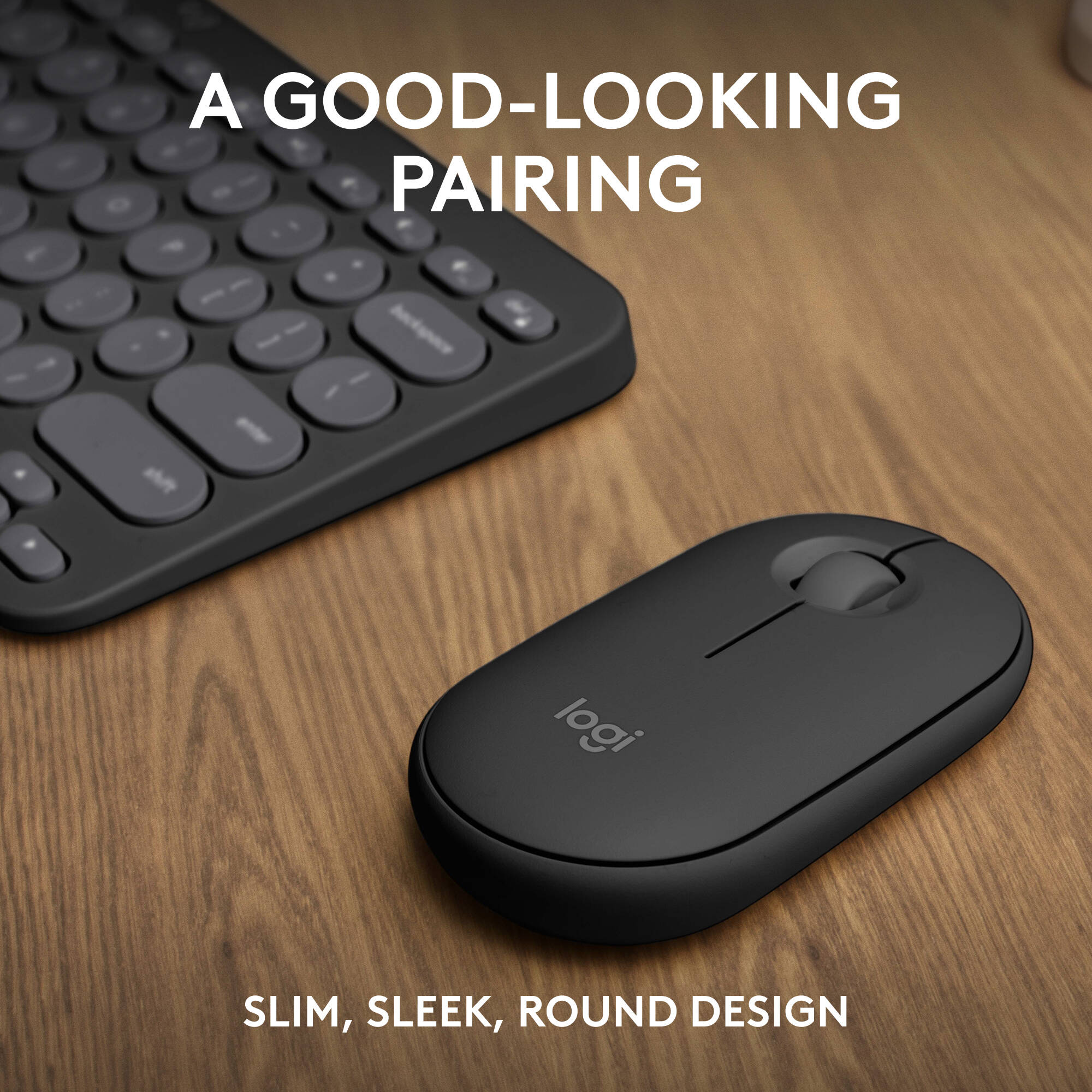Logitech Pebble 2 wireless keyboard and mouse combo in graphite — view 2