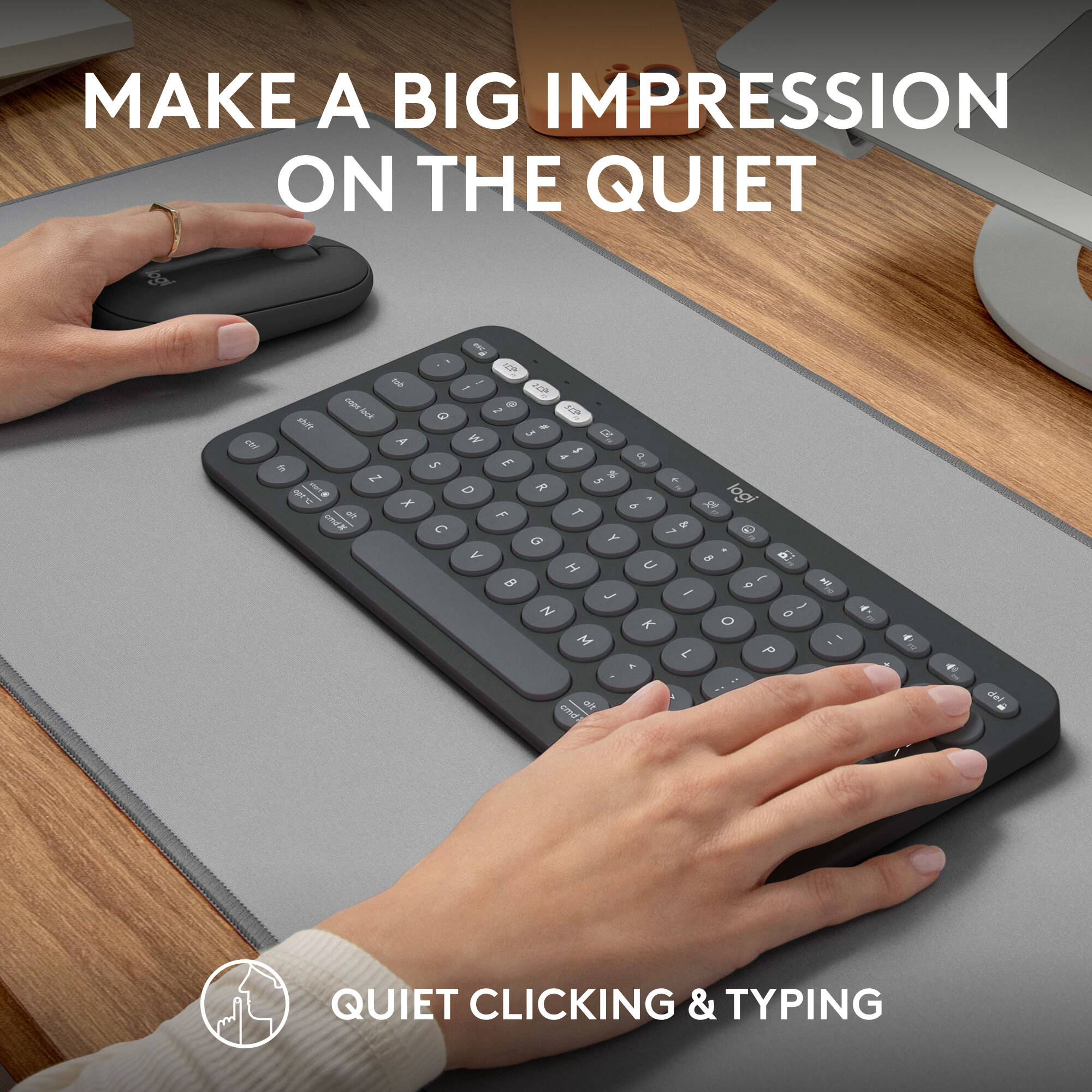 Logitech Pebble 2 wireless keyboard and mouse combo in graphite — view 8