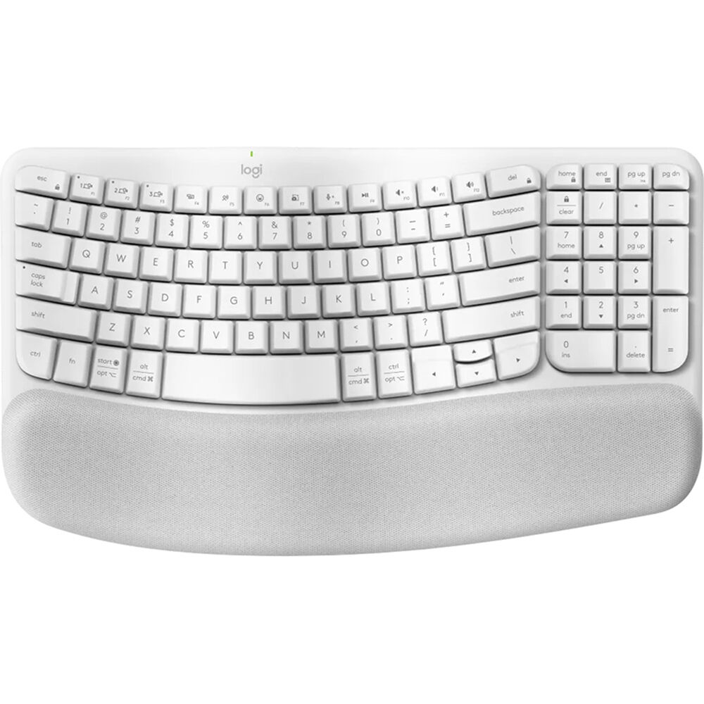 Logitech Wireless Wave Keys ergonomic wireless keyboard in Off White — view 11