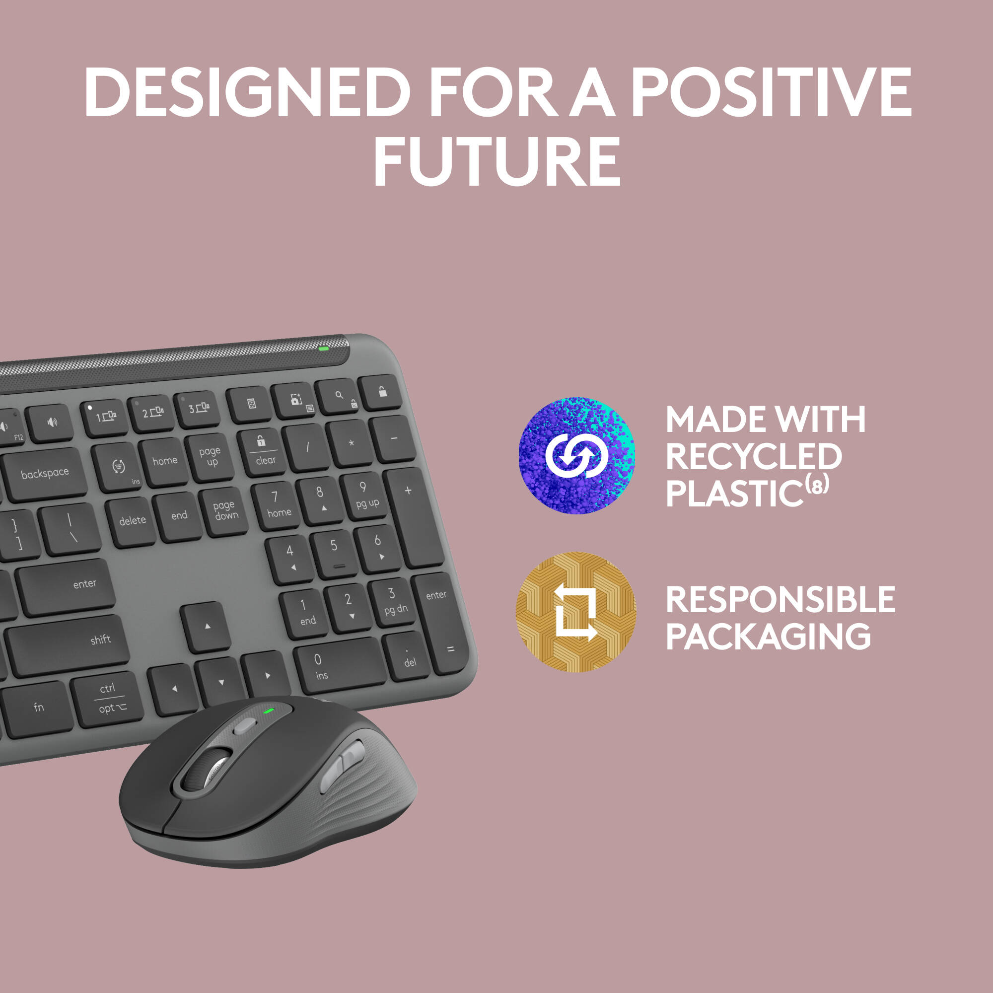 Logitech MK955 Signature Slim Combo wireless keyboard and mouse in graphite for business desktops — view 11