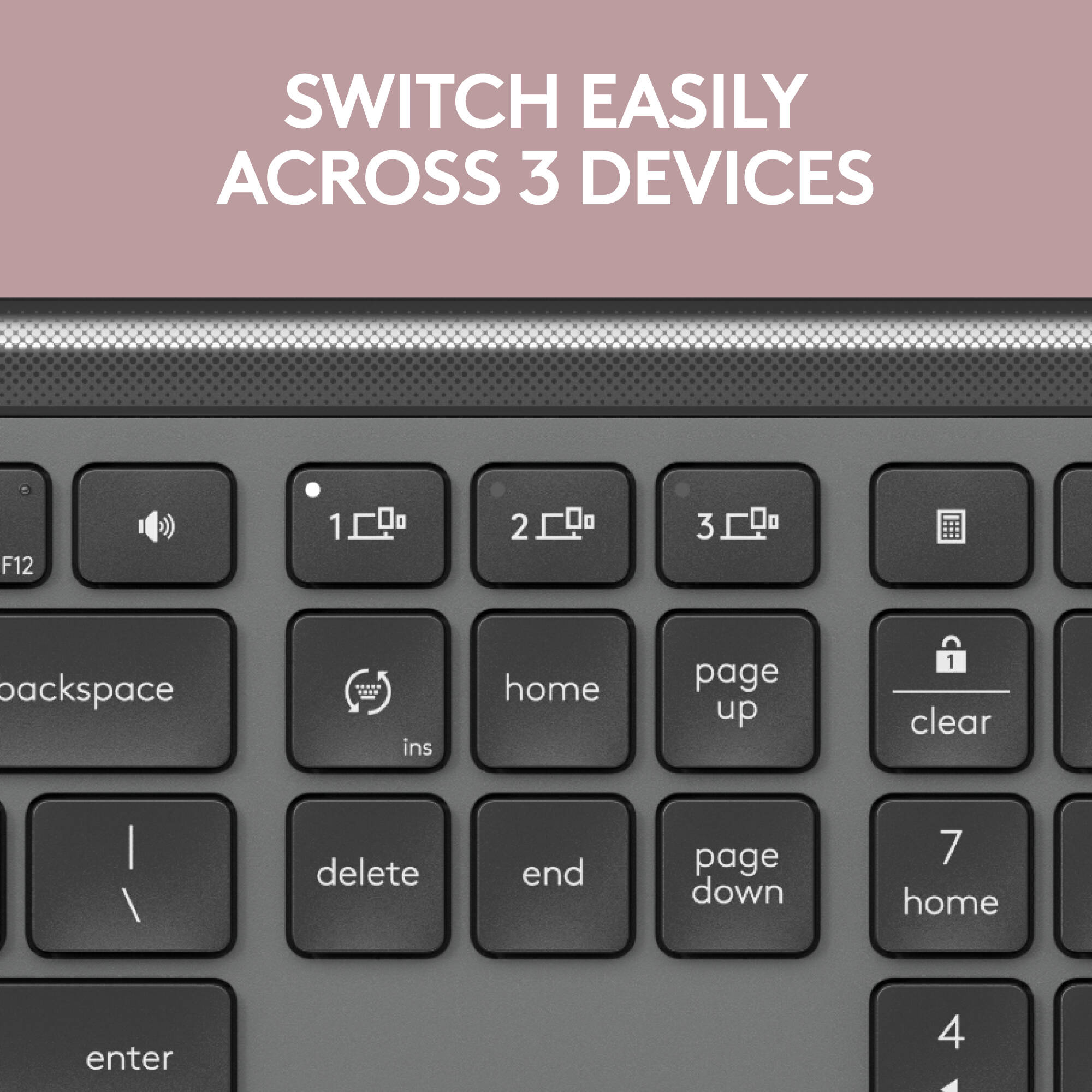 Logitech MK955 Signature Slim Combo wireless keyboard and mouse in graphite for business desktops — view 7