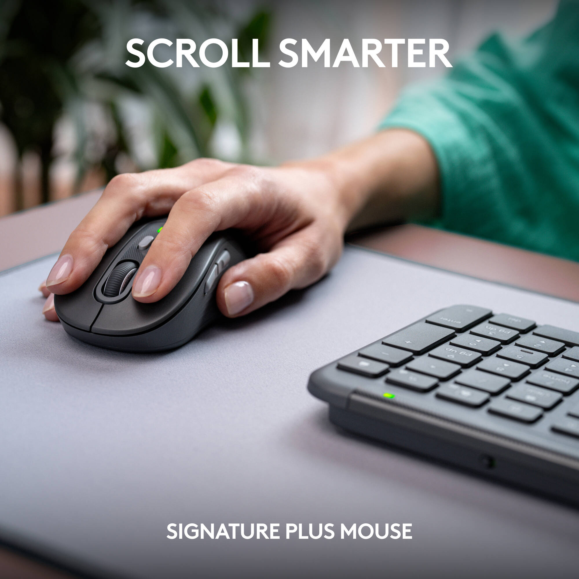 Logitech MK955 Signature Slim Combo wireless keyboard and mouse in graphite for business desktops — view 8