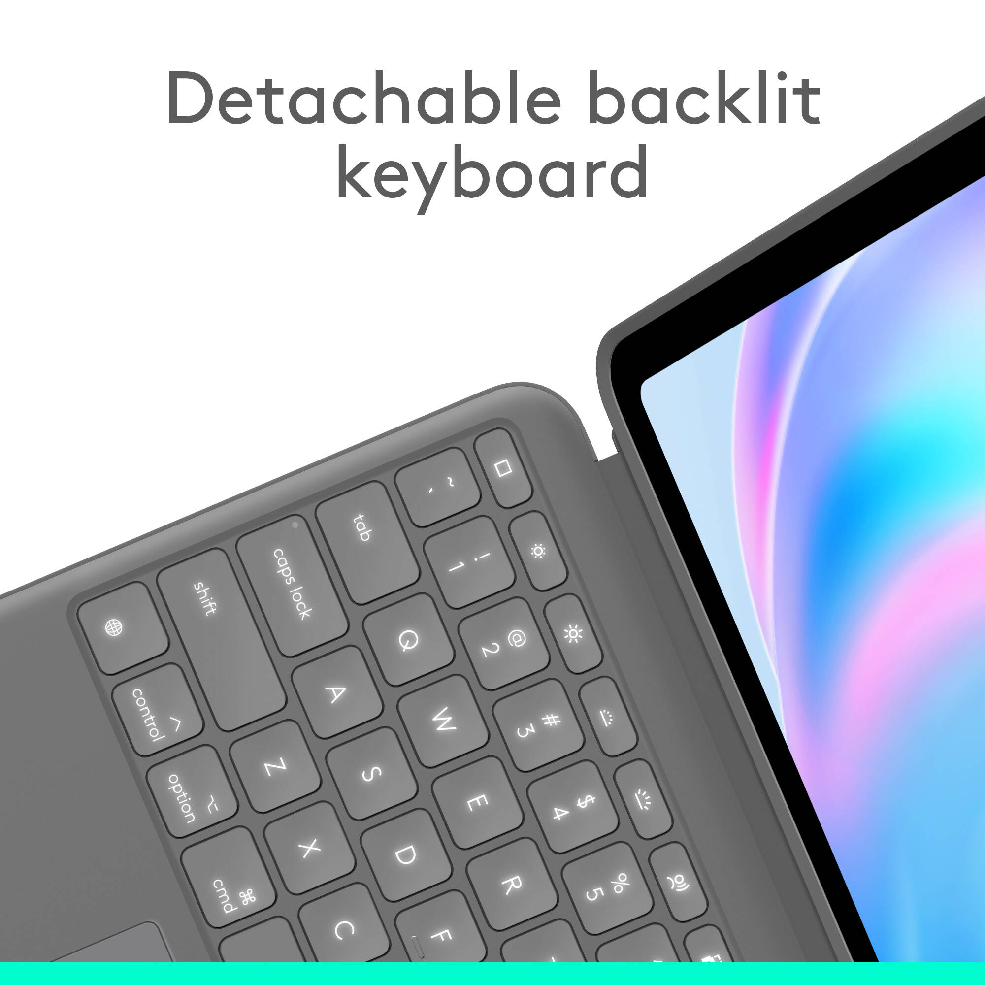 Logitech Combo Touch grey keyboard case for iPad Air 13-inch with trackpad — view 4