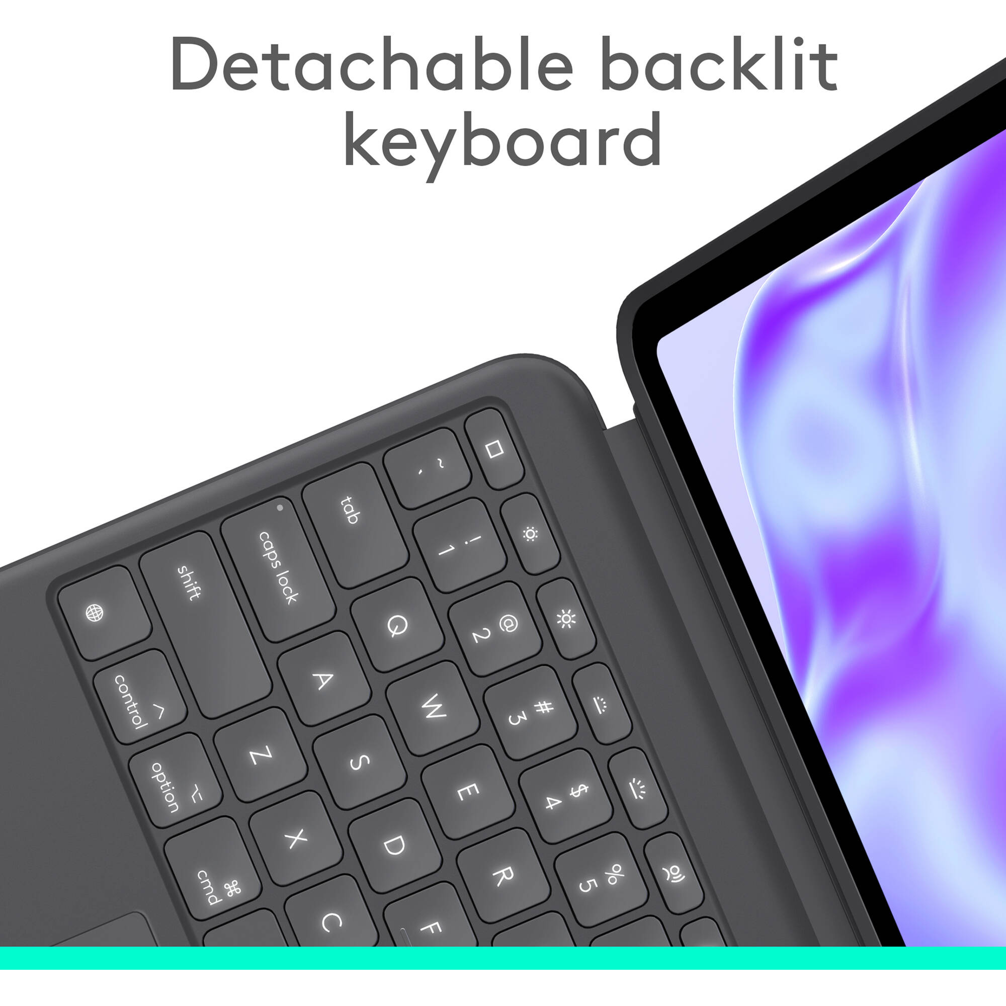 Logitech Combo Touch grey keyboard case for iPad Pro 13-inch with trackpad — view 4