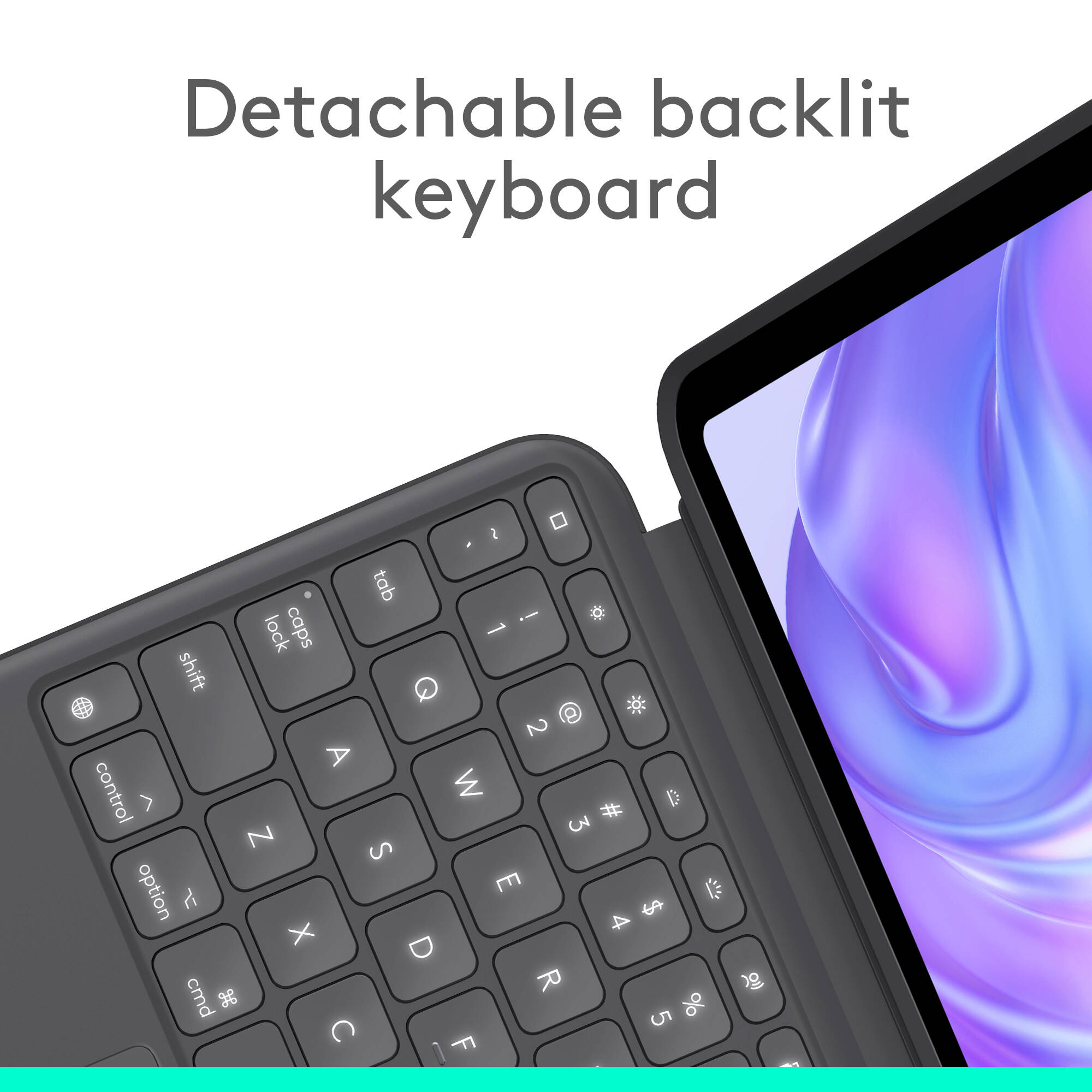 Logitech Combo Touch iPad Pro 11-inch M4 grey keyboard case with trackpad — view 4