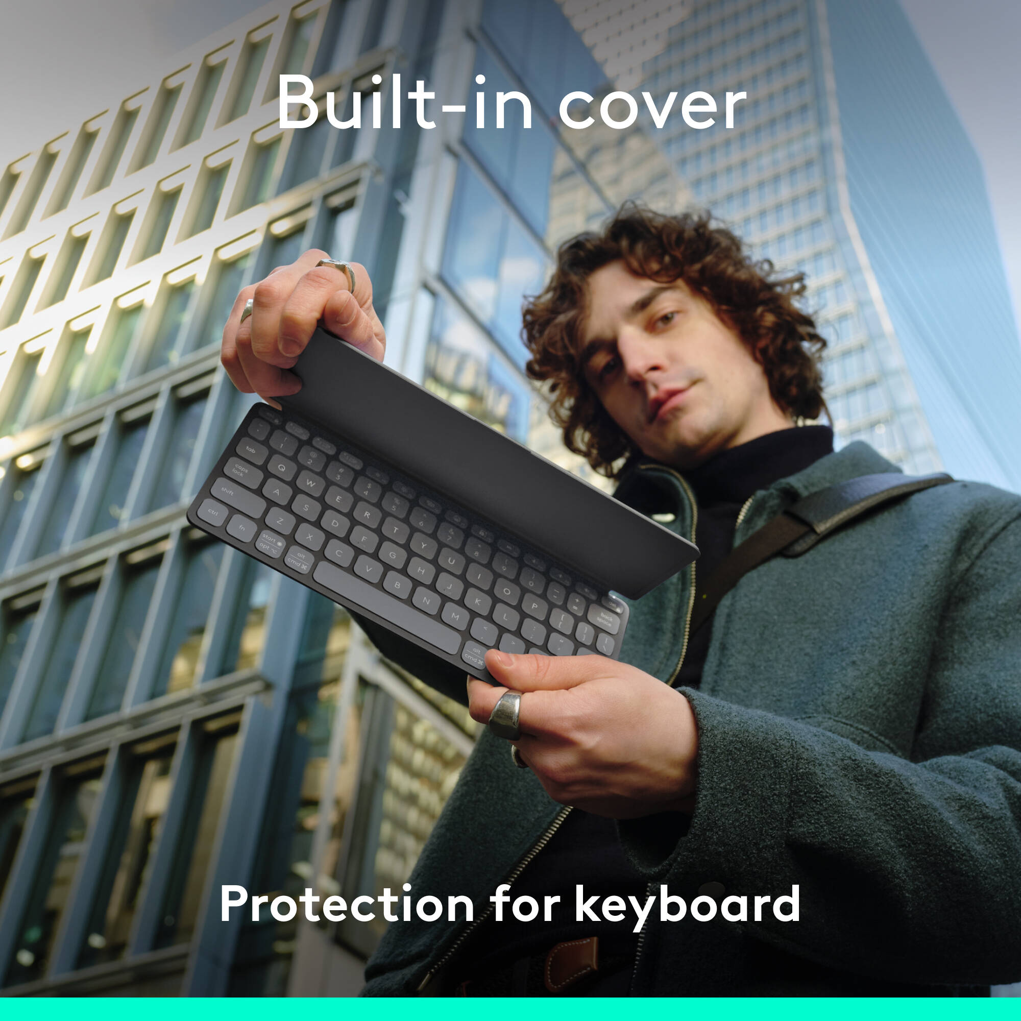 Logitech Keys-To-Go 2 Graphite slim portable keyboard for mobile work — view 3