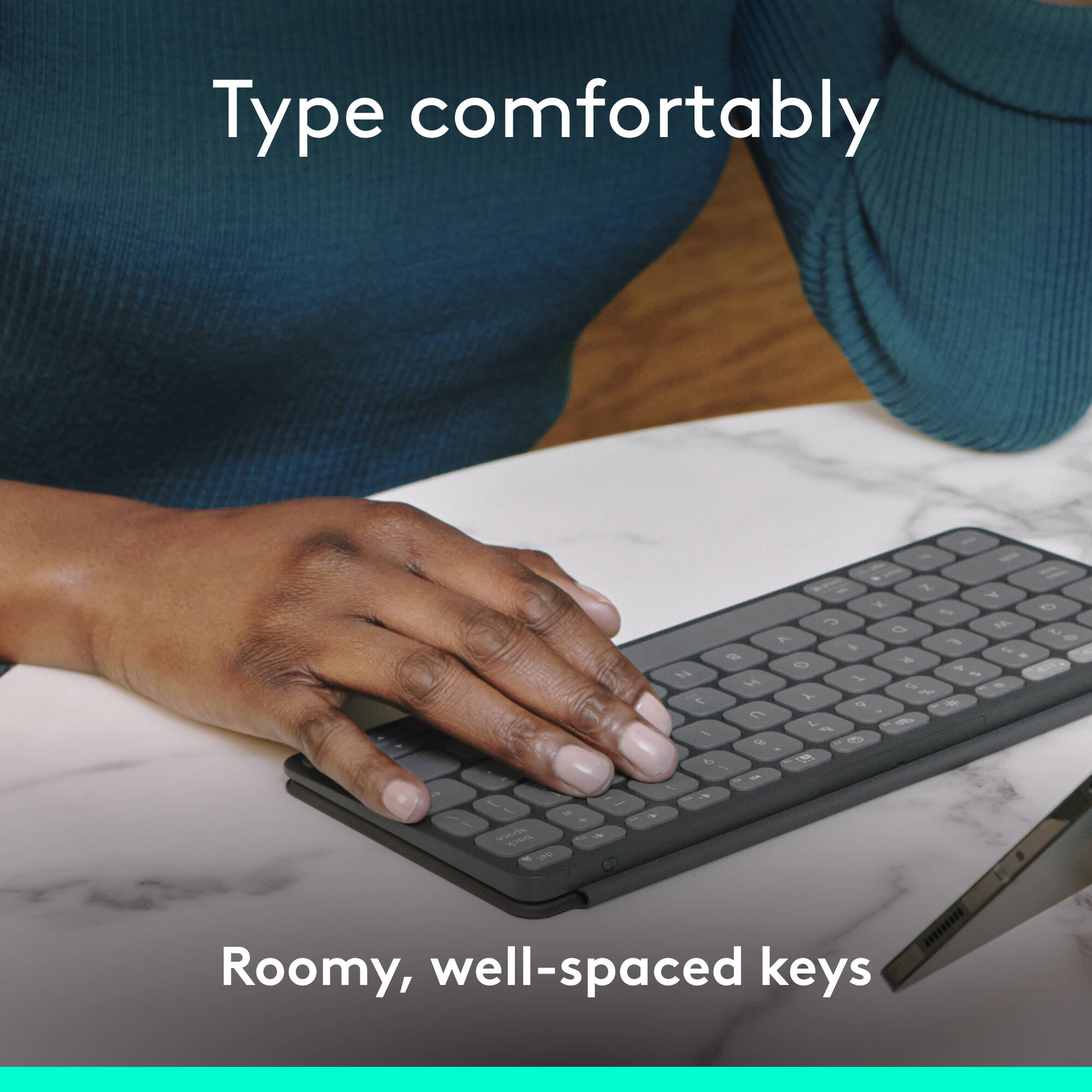 Logitech Keys-To-Go 2 Graphite slim portable keyboard for mobile work — view 4