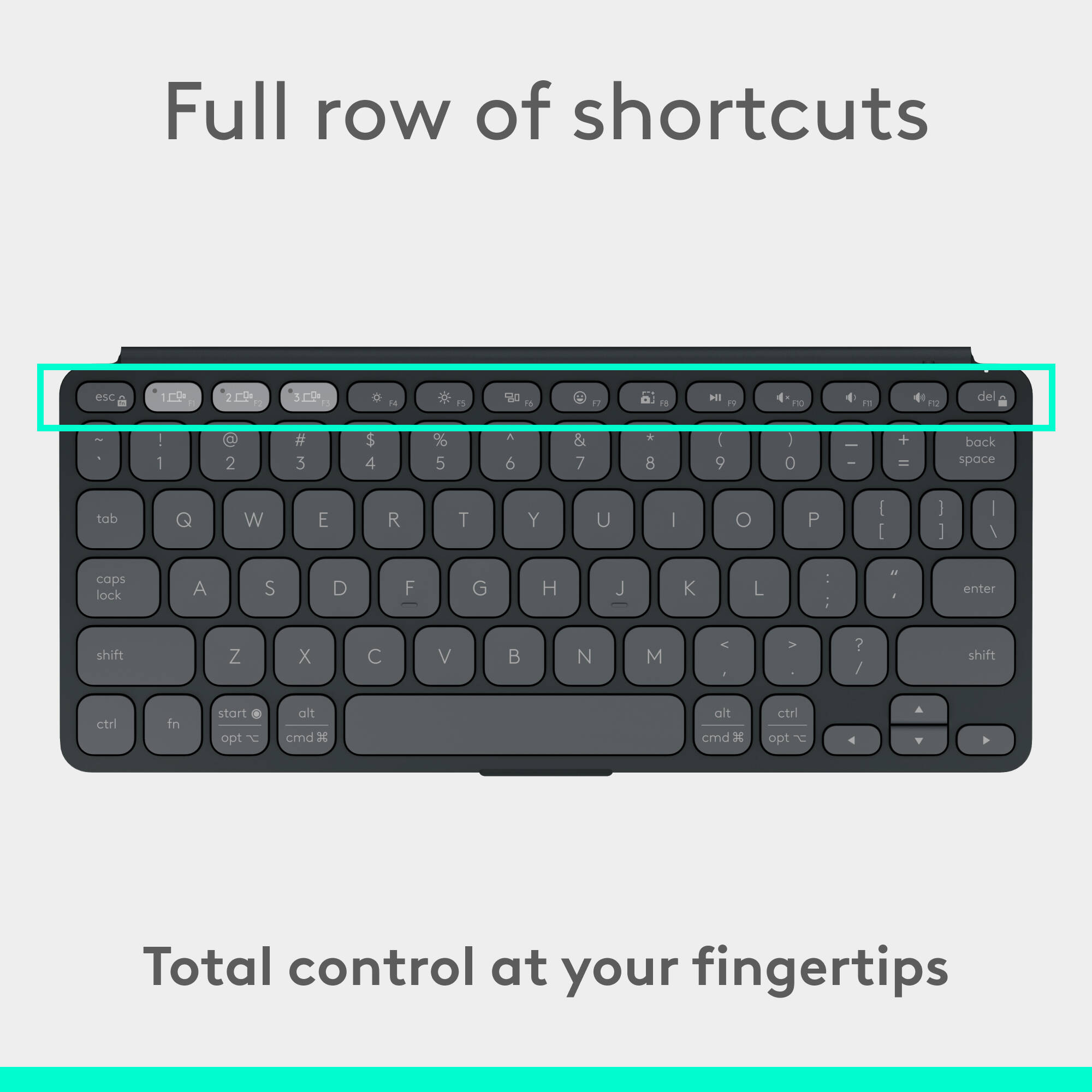 Logitech Keys-To-Go 2 Graphite slim portable keyboard for mobile work — view 9