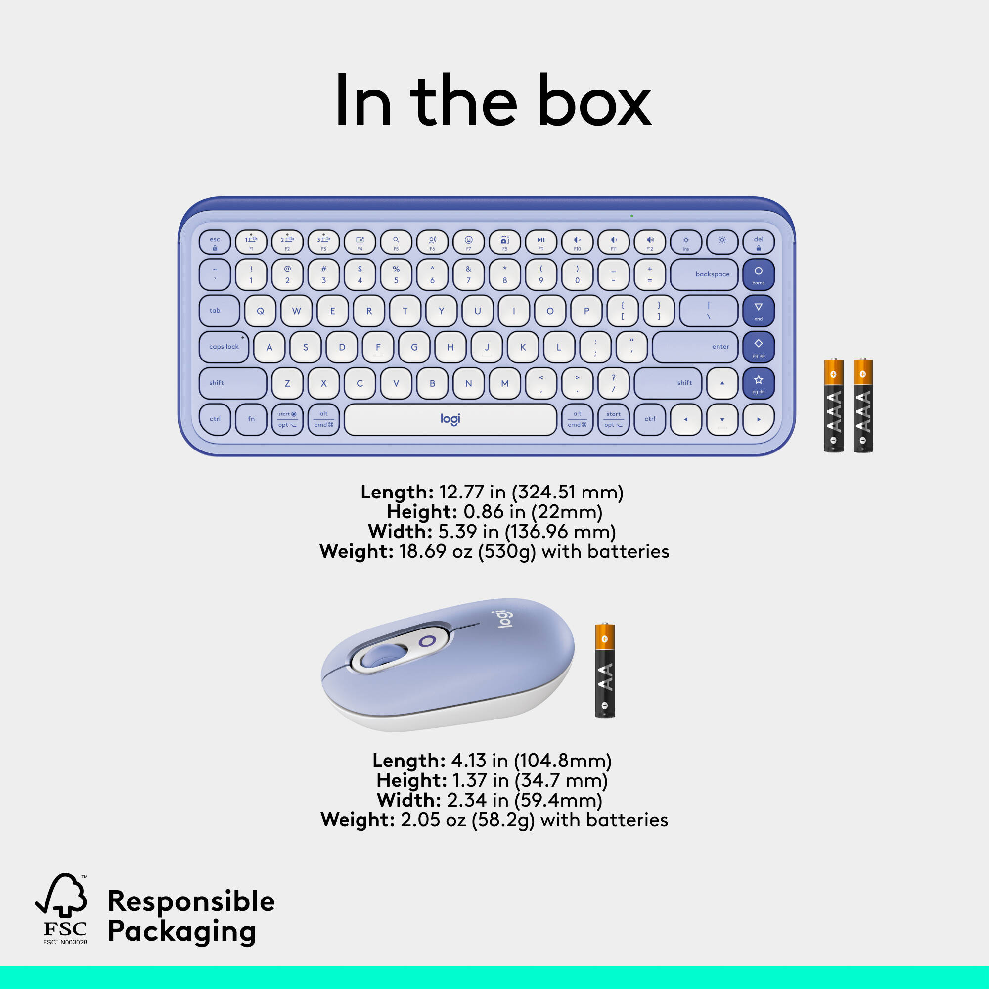 Logitech POP Icon Combo in Lilac Off White with wireless keyboard and mouse — view 10