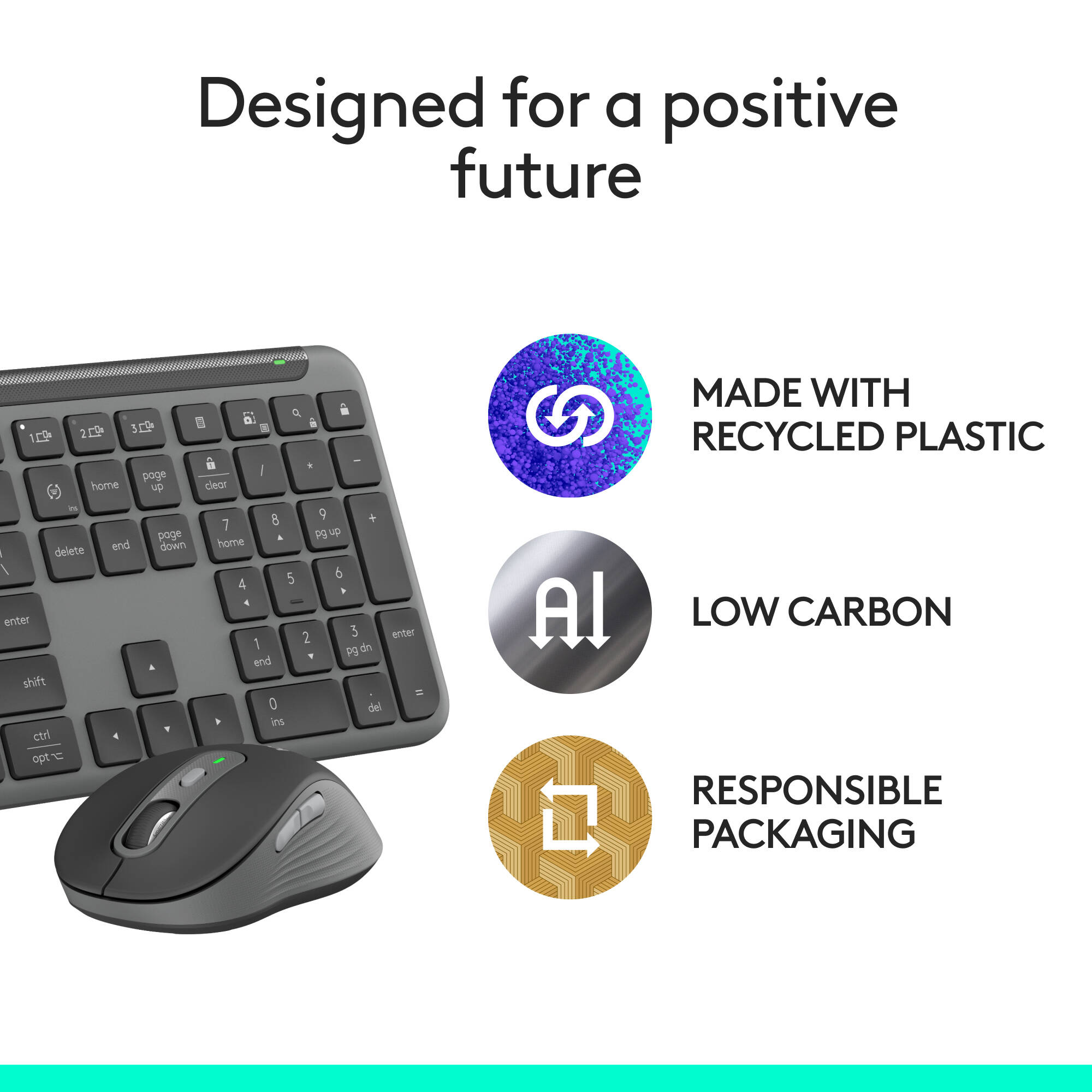 Logitech MK955 for Business Copilot wireless keyboard and mouse combo for business productivity — view 10