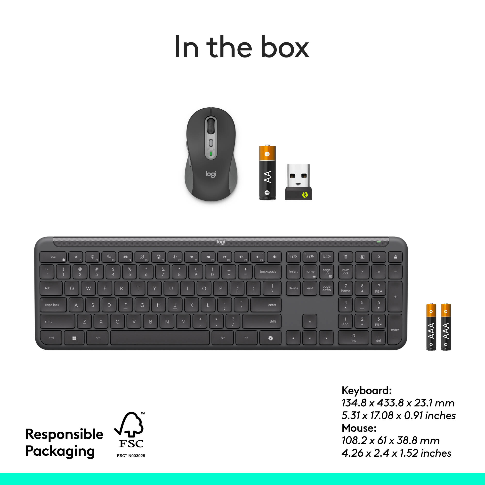 Logitech MK955 for Business Copilot wireless keyboard and mouse combo for business productivity — view 11