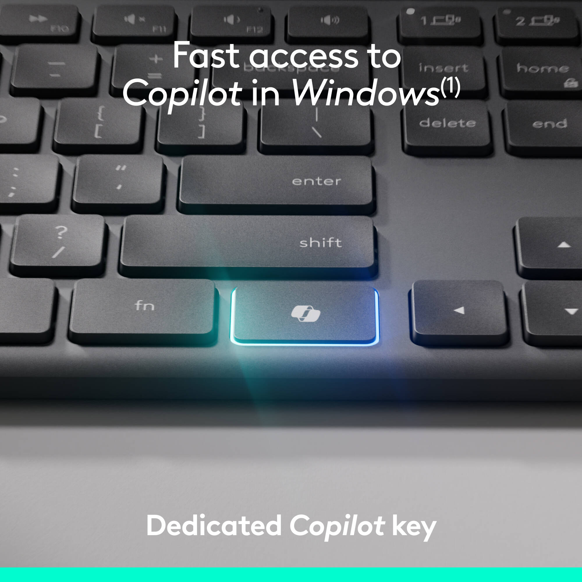Logitech MK955 for Business Copilot wireless keyboard and mouse combo for business productivity — view 2