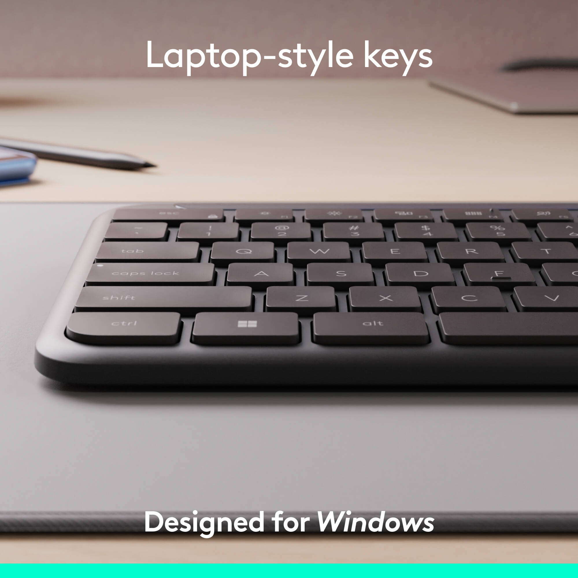 Logitech MK955 for Business Copilot wireless keyboard and mouse combo for business productivity — view 3