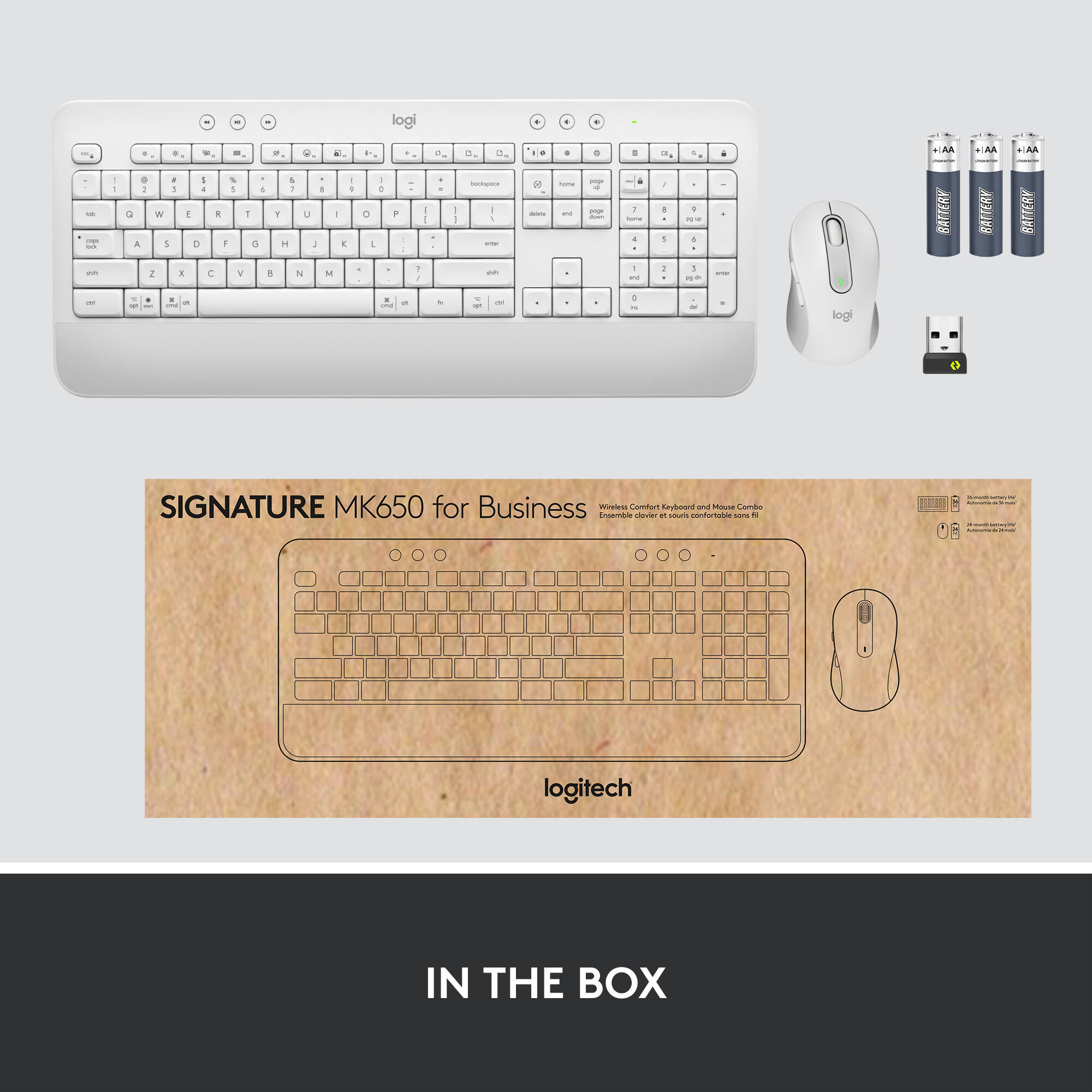 Logitech MK650 Combo B2B wireless keyboard and mouse in off white for business use — view 9