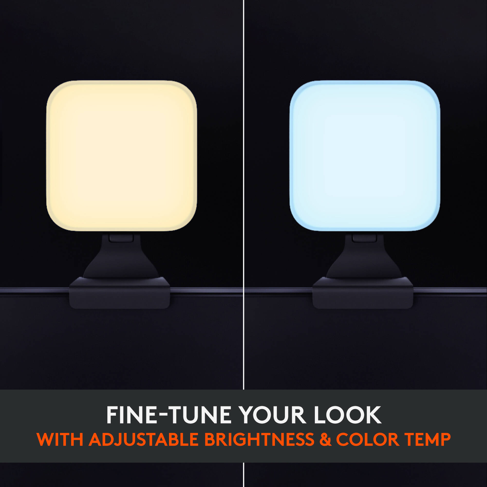 Logitech Litra Glow streaming light for video calls and livestreaming on a desktop setup — view 11