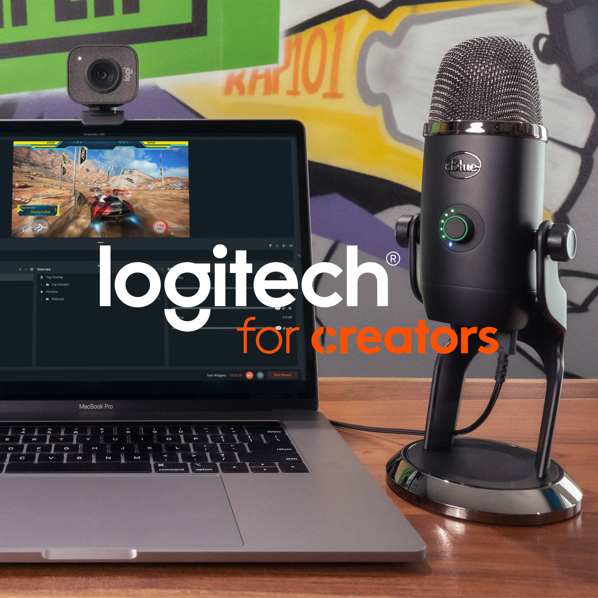 Logitech Litra Glow streaming light for video calls and livestreaming on a desktop setup — view 15