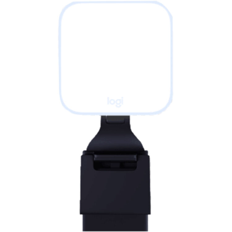Logitech Litra Glow streaming light for video calls and livestreaming on a desktop setup — view 2