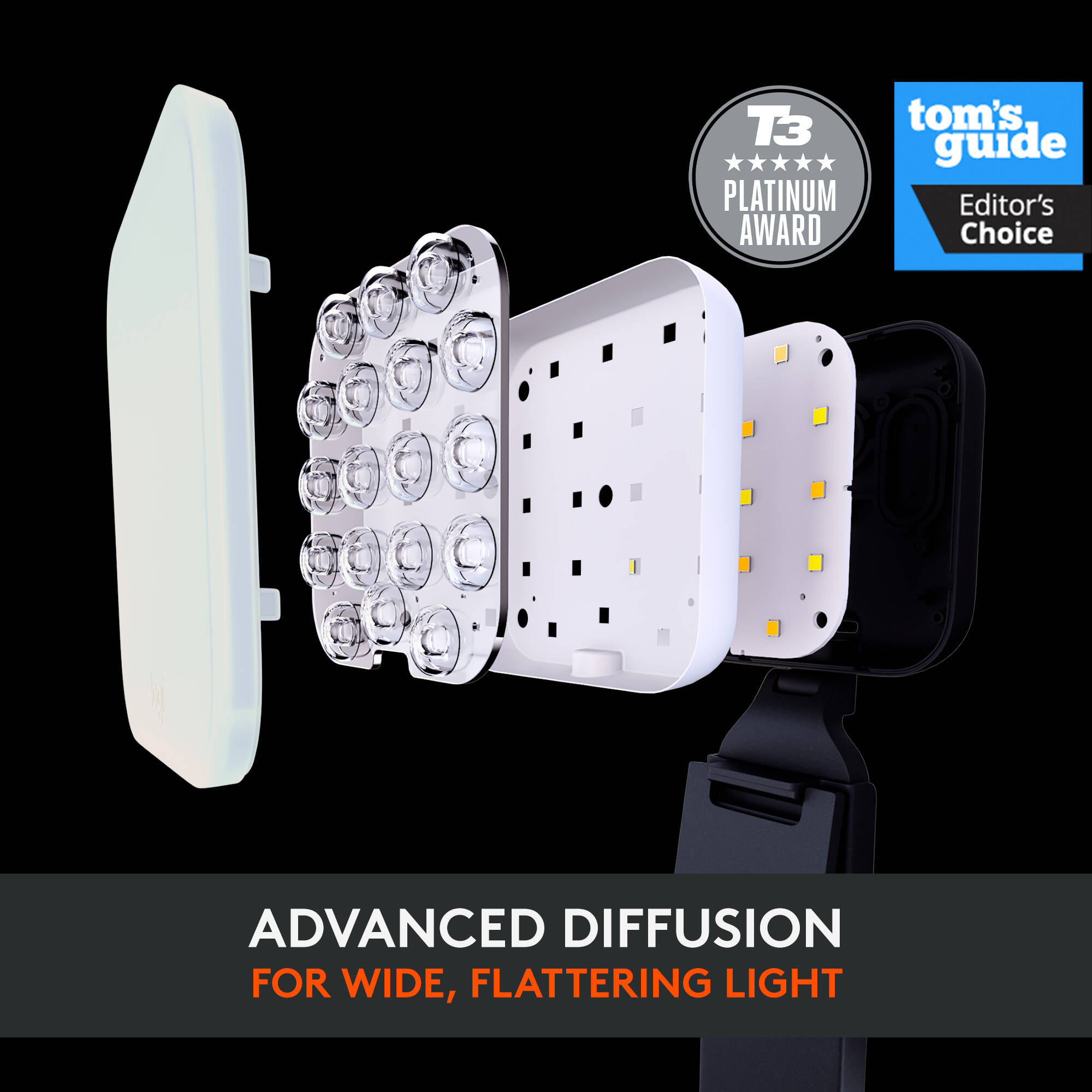 Logitech Litra Glow streaming light for video calls and livestreaming on a desktop setup — view 7