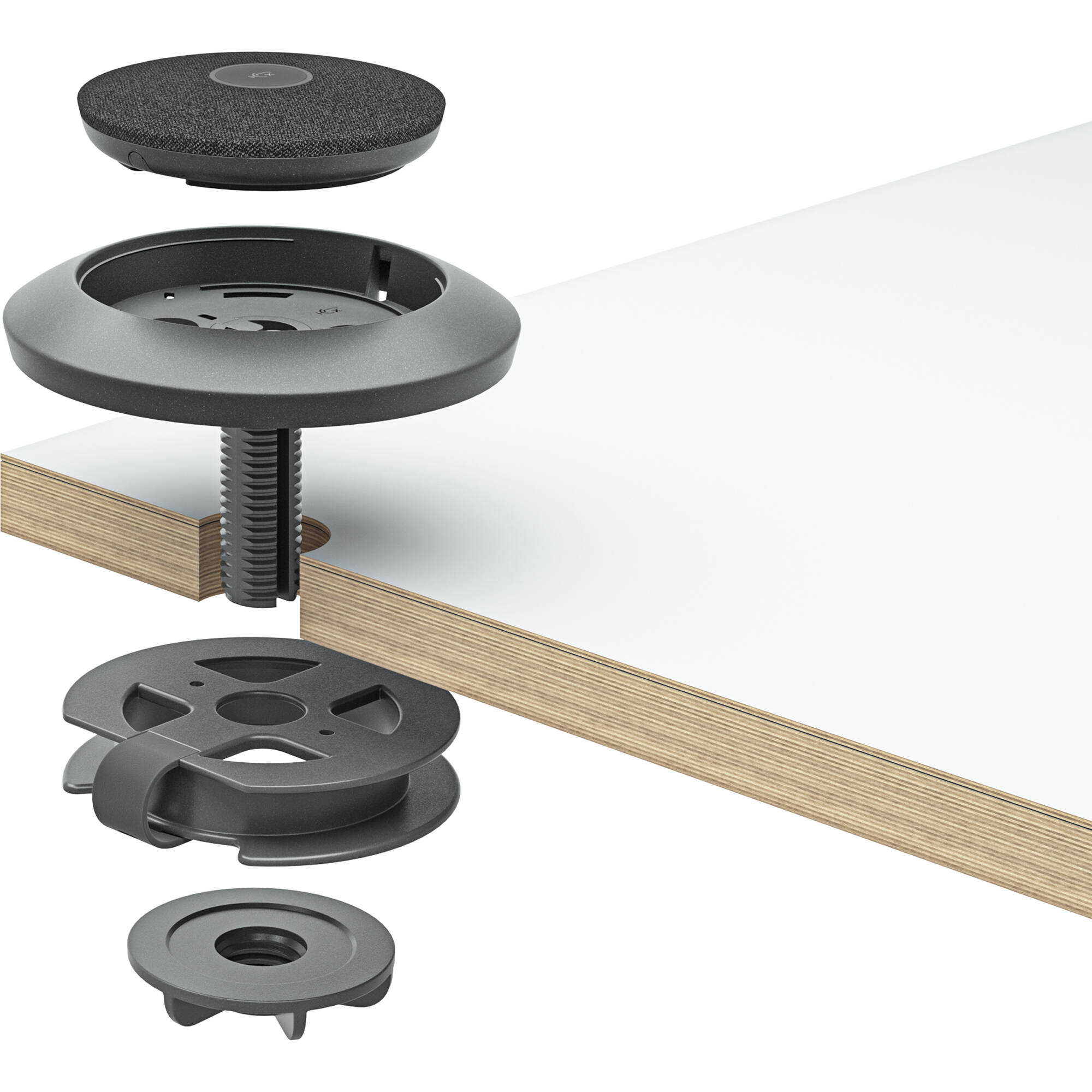 Logitech Rally Mic Pod table mount in graphite for conference room deployment — view 5