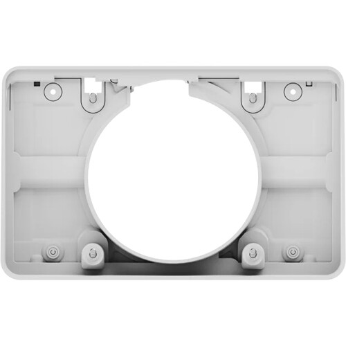 White Logitech Tap Scheduler angle mount for meeting room scheduling display installation — view 4