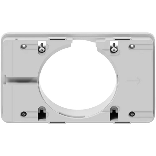 White Logitech Tap Scheduler angle mount for meeting room scheduling display installation — view 5