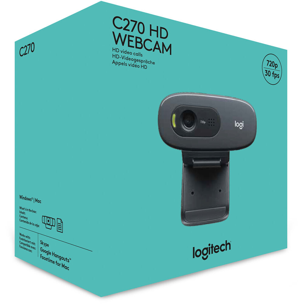Logitech Webcam C270 compact USB webcam for HD 720p video calls — view 7