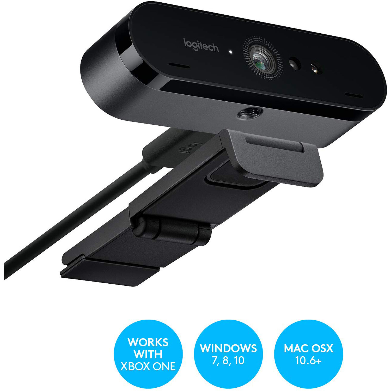 Logitech Brio 4K Pro Webcam with 4K video, HDR, autofocus, and 5x digital zoom — view 3