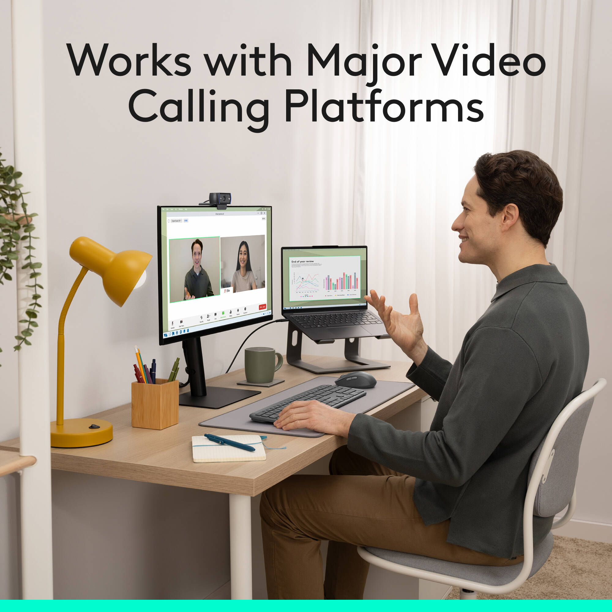 Logitech Pro HD Webcam C920S with 1080P video, dual microphones, and privacy shutter — view 7