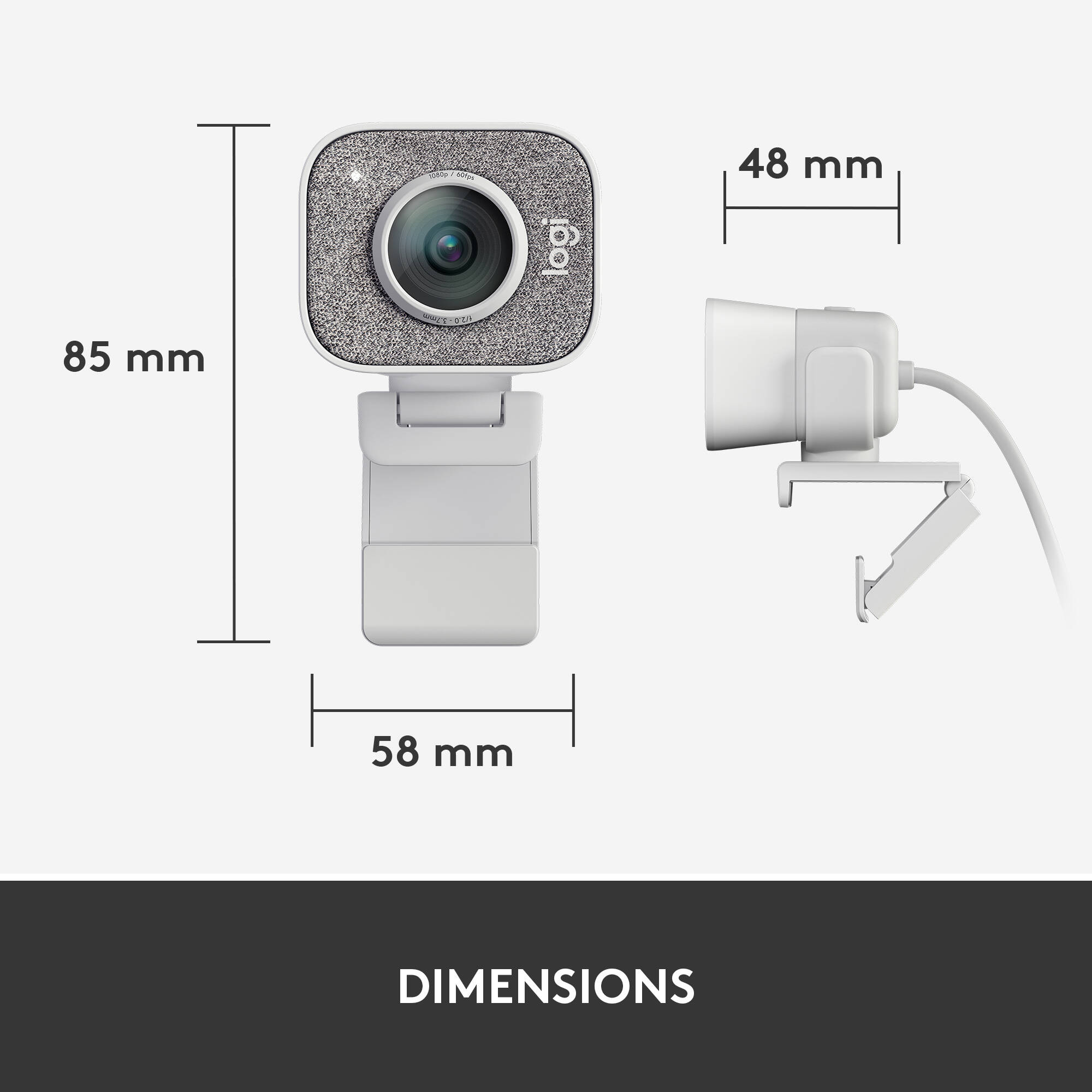 Logitech StreamCam Off White webcam for 1080p 60 fps streaming with USB 3.1 — view 6