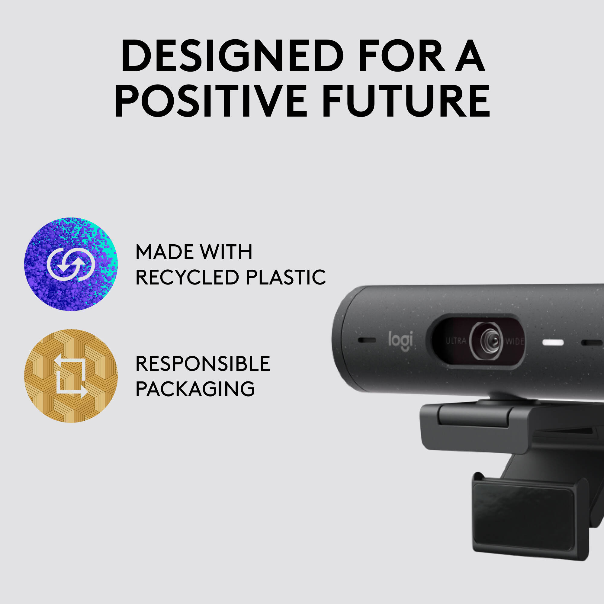 Logitech Brio 500 graphite 1080p webcam for video conferencing — view 5