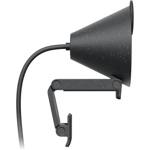 Logitech Brio 300 webcam in graphite with compact clip mount and privacy shutter — view 5