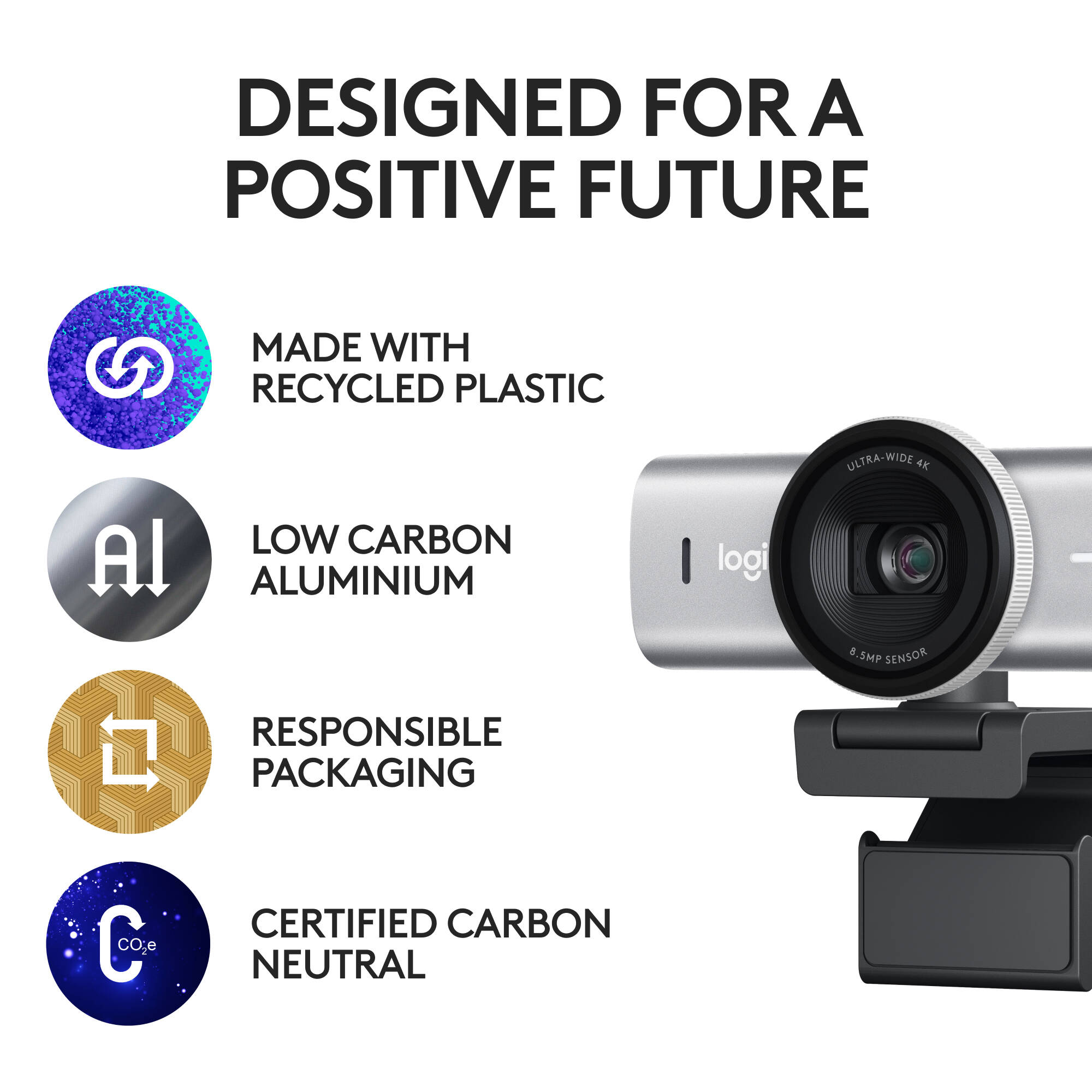 Logitech MX BRIO black 4K webcam with autofocus and privacy shutter — view 10