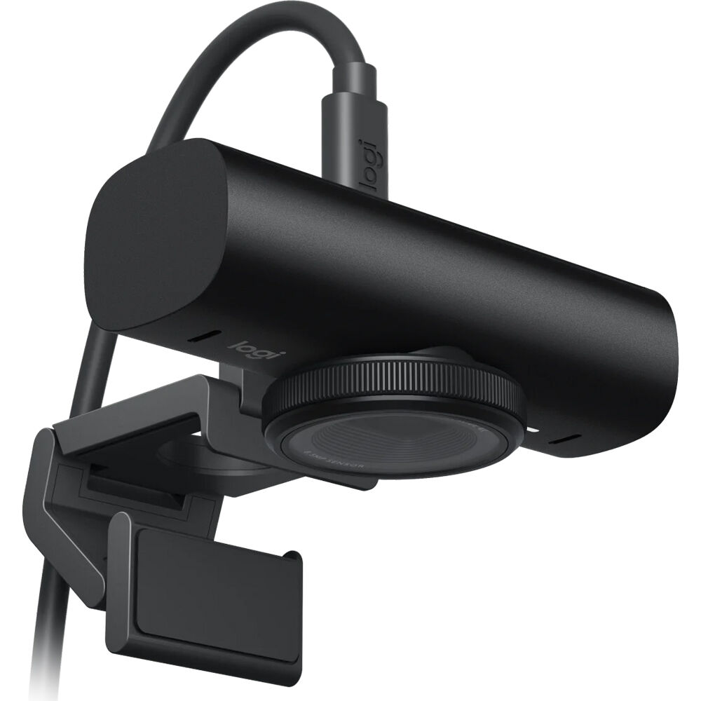 Logitech MX Brio Webcam in a premium desktop setup for 4K video conferencing — view 13