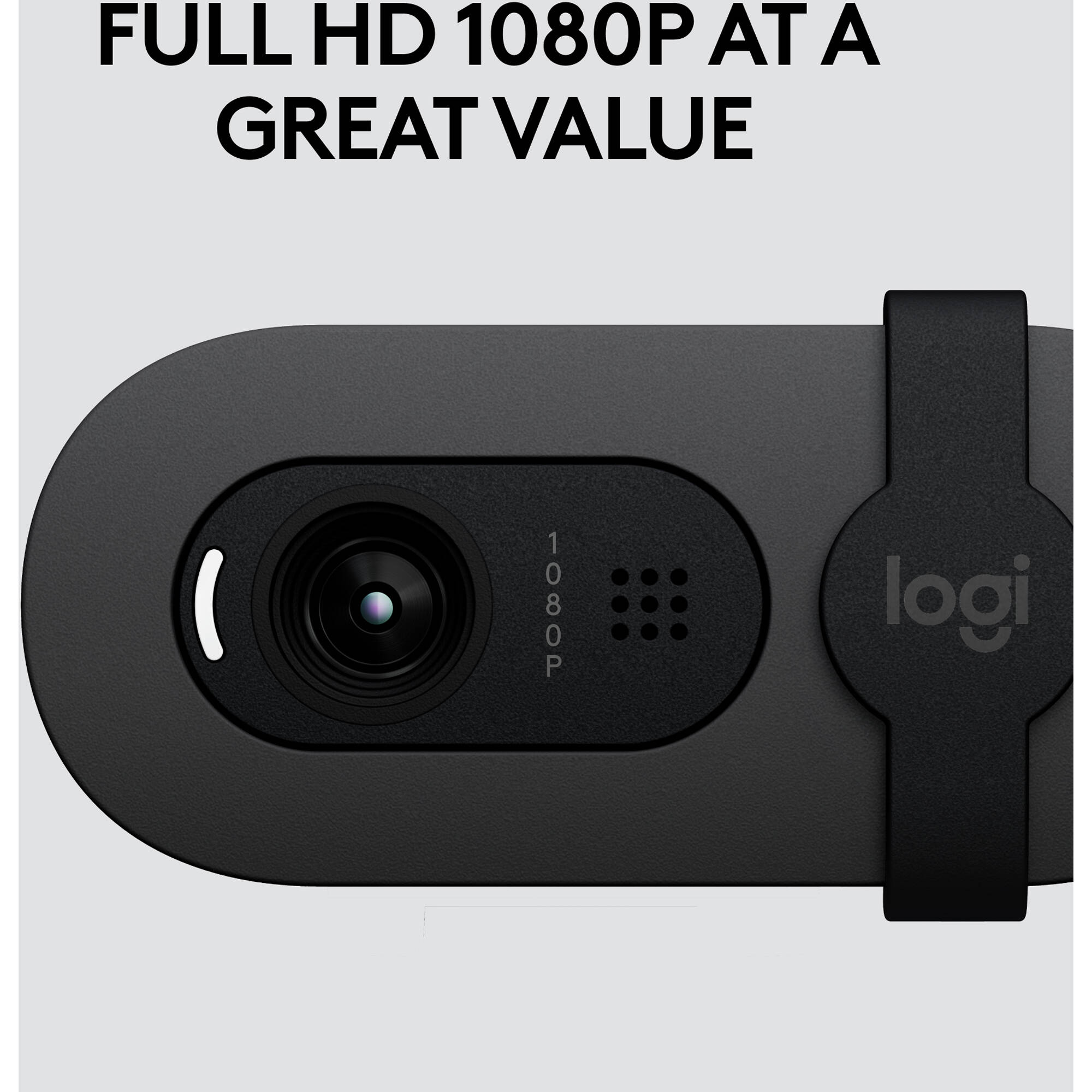 Logitech Brio 105 graphite webcam for 1080p business video calls — view 3