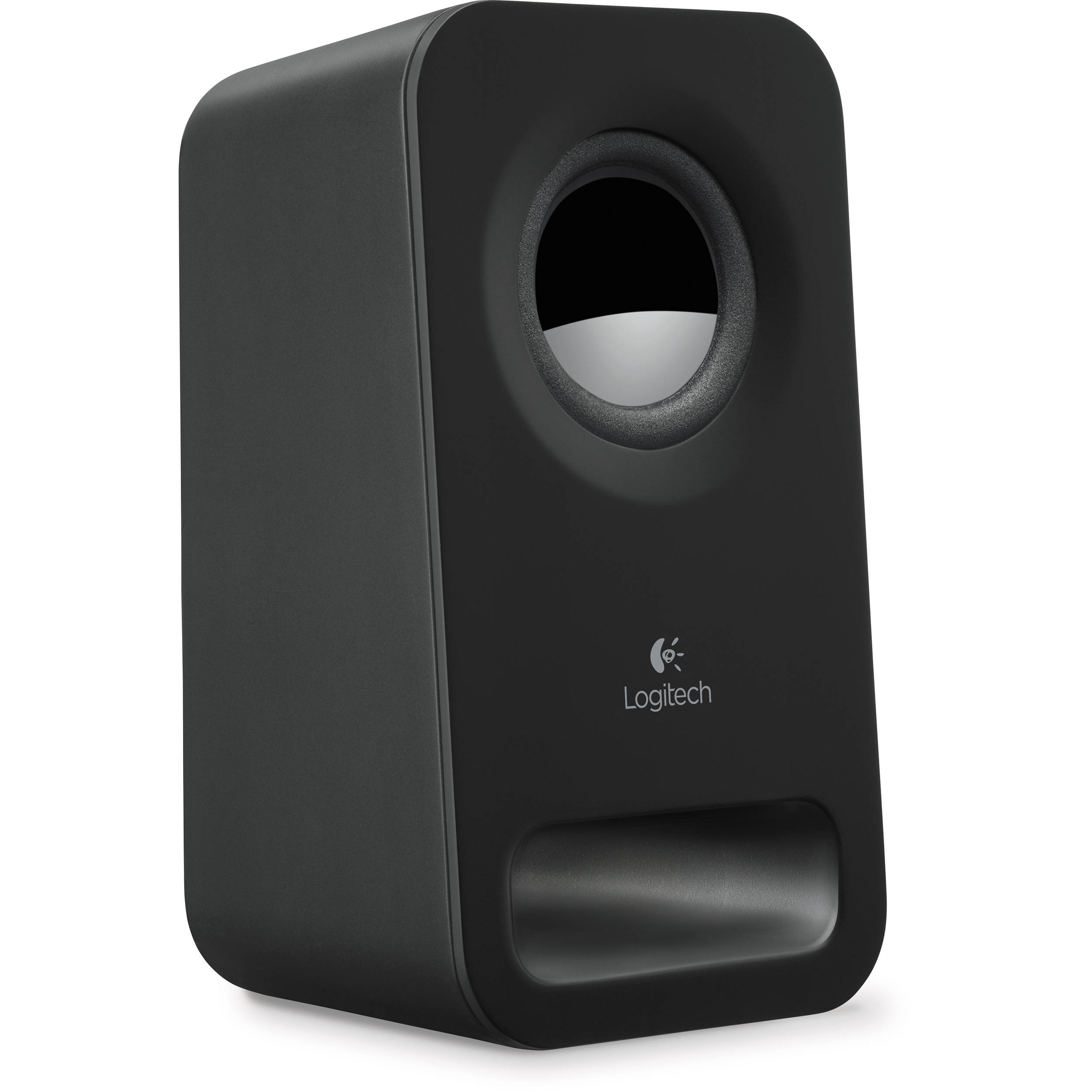 Logitech Z150 multimedia speakers in midnight black with compact desktop design — view 3