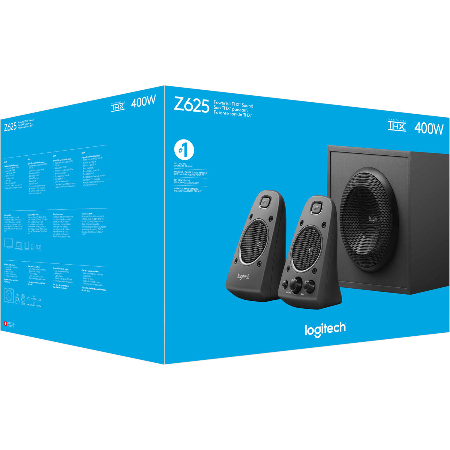 Logitech Z625 THX certified 2.1 desktop speaker system with subwoofer — view 7