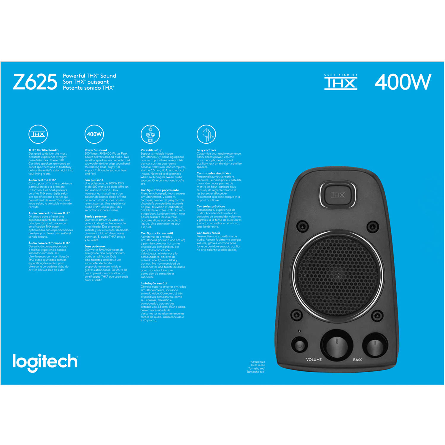 Logitech Z625 THX certified 2.1 desktop speaker system with subwoofer — view 8
