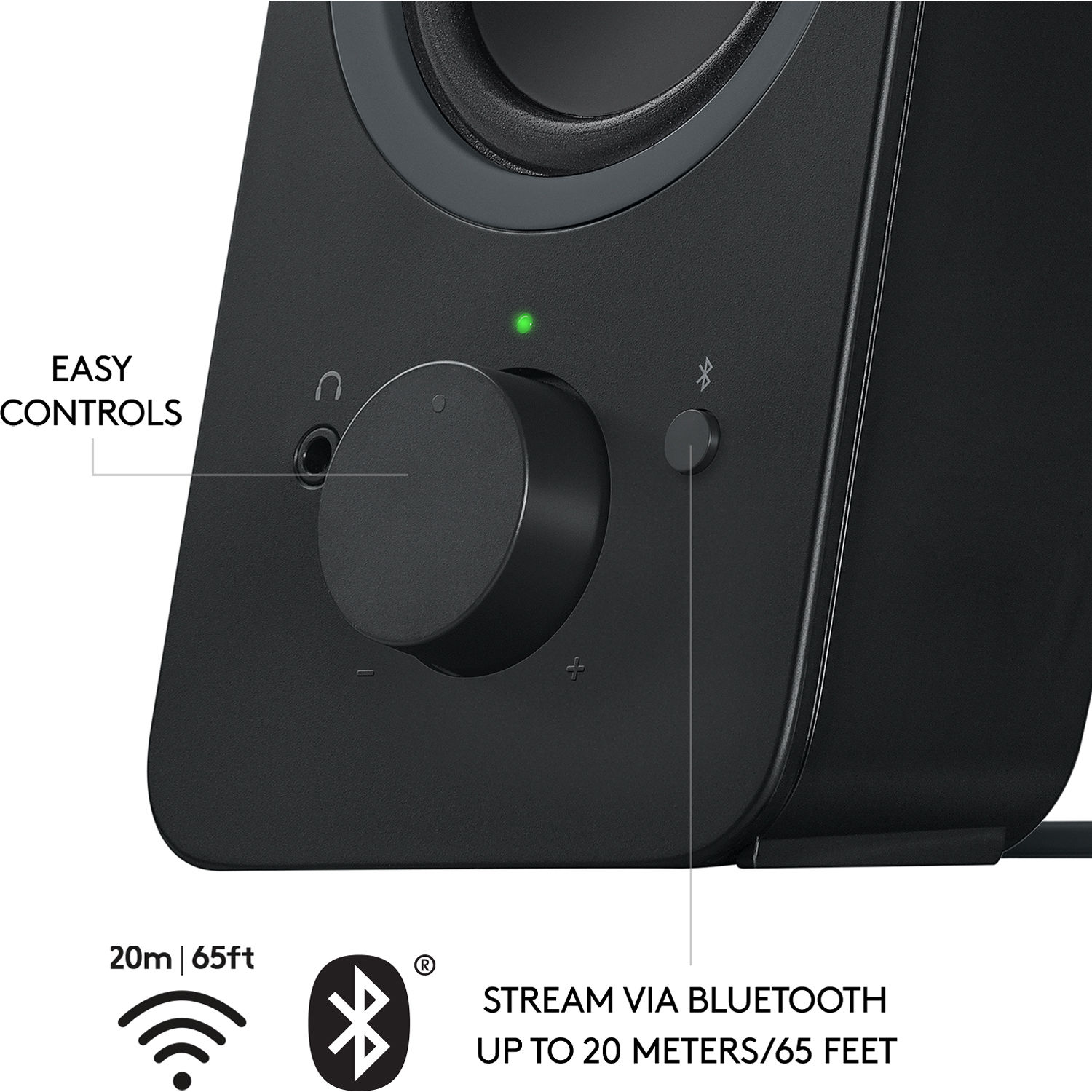Logitech Z207 black Bluetooth desktop speakers with Easy-Switch controls — view 6
