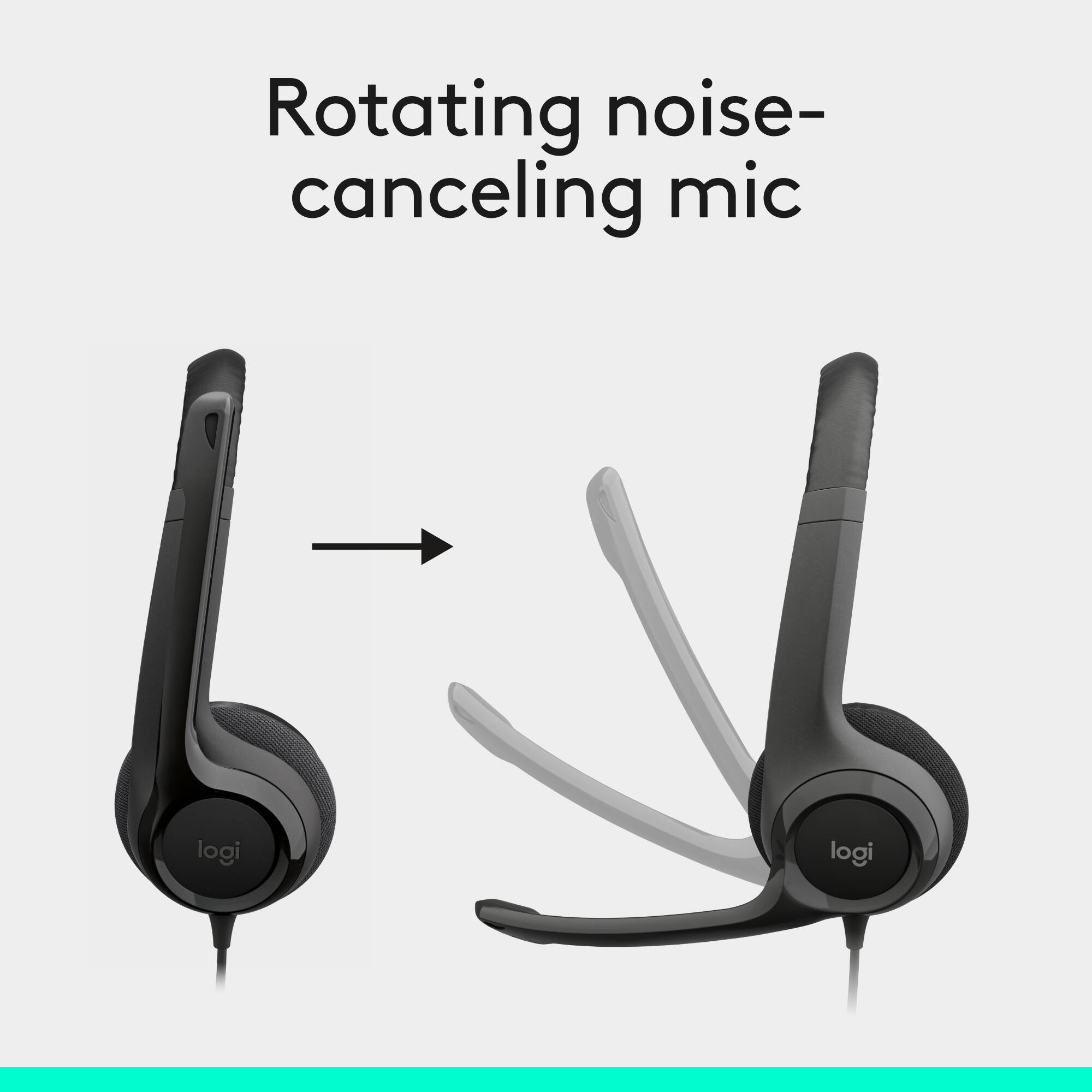 Logitech USB Headset H390 wired stereo headset with padded ear pads and noise-canceling microphone — view 3