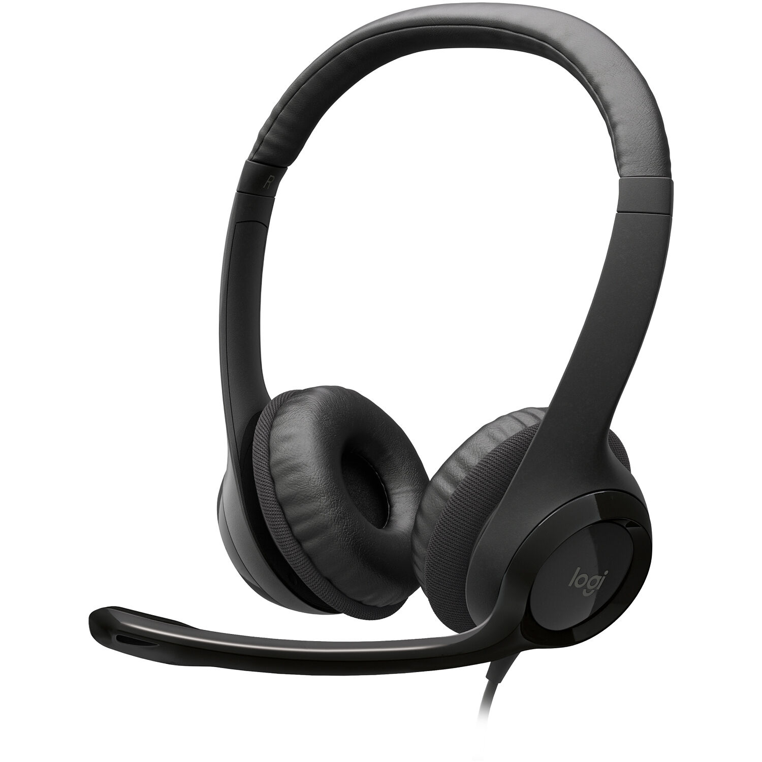 Logitech USB Headset H390 wired stereo headset with padded ear pads and noise-canceling microphone — view 6