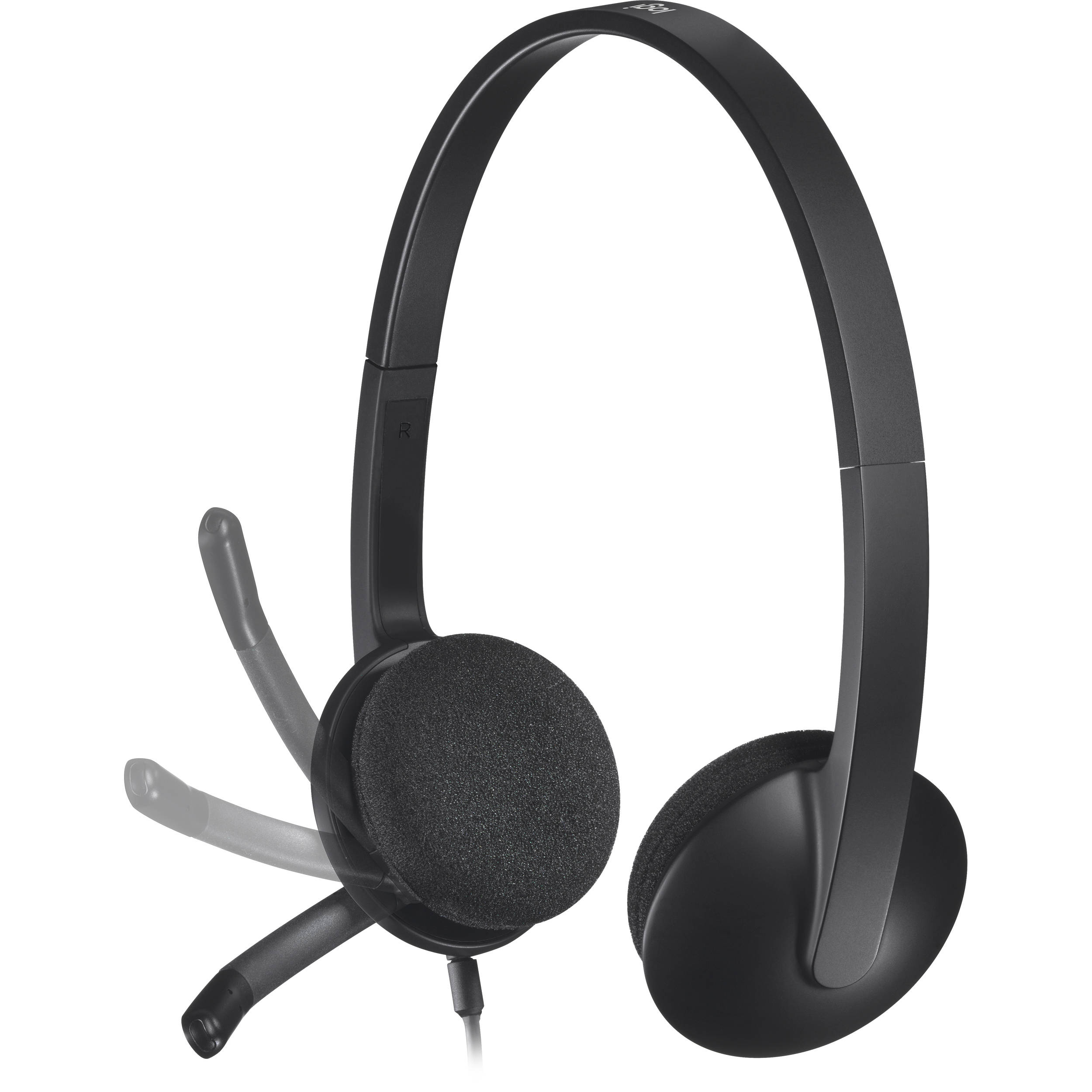 Logitech H340 USB wired headset with stereo sound and boom microphone — view 4