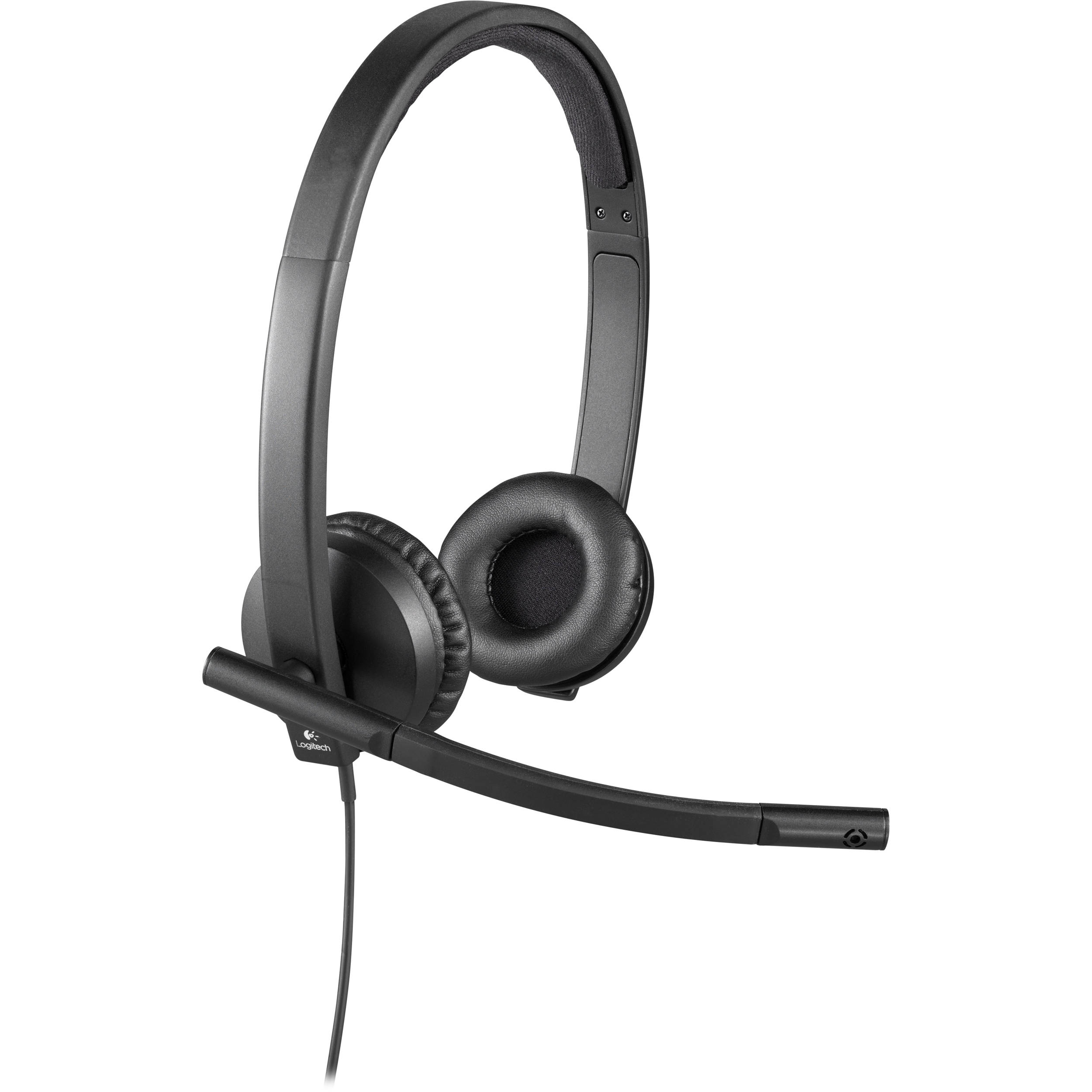 Logitech USB Headset H570e Stereo wired USB headset with boom microphone for business calls — view 2