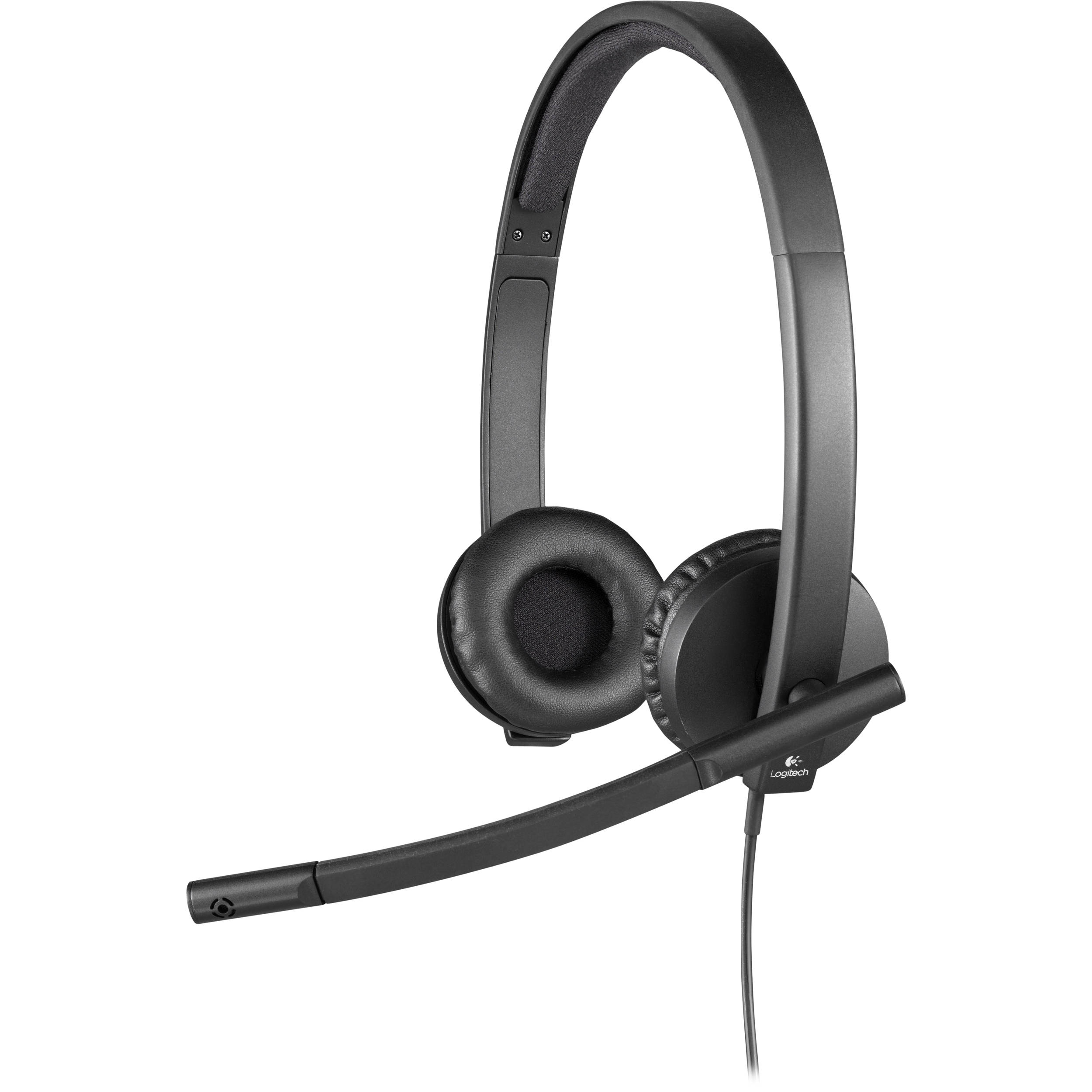 Logitech USB Headset H570e Stereo wired USB headset with boom microphone for business calls — view 3