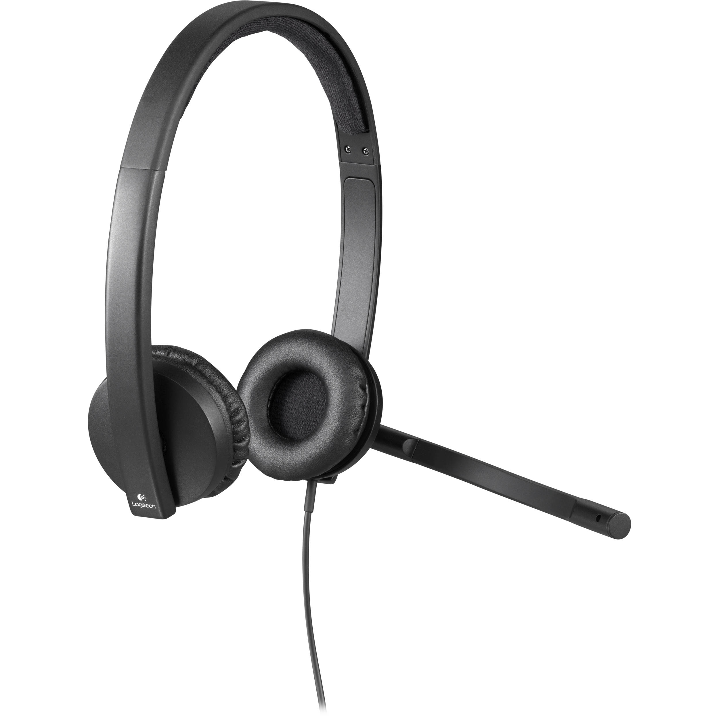 Logitech USB Headset H570e Stereo wired USB headset with boom microphone for business calls — view 4