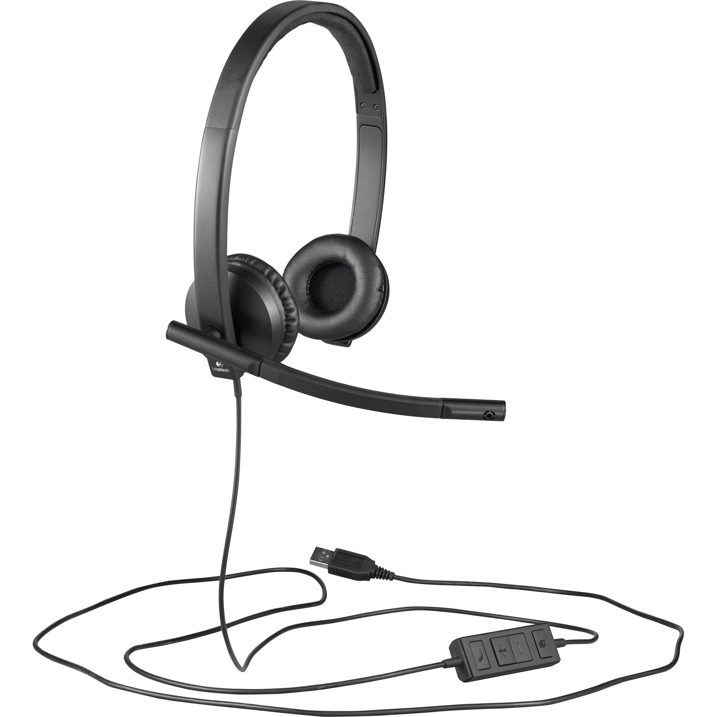 Logitech USB Headset H570e Stereo wired USB headset with boom microphone for business calls — view 5