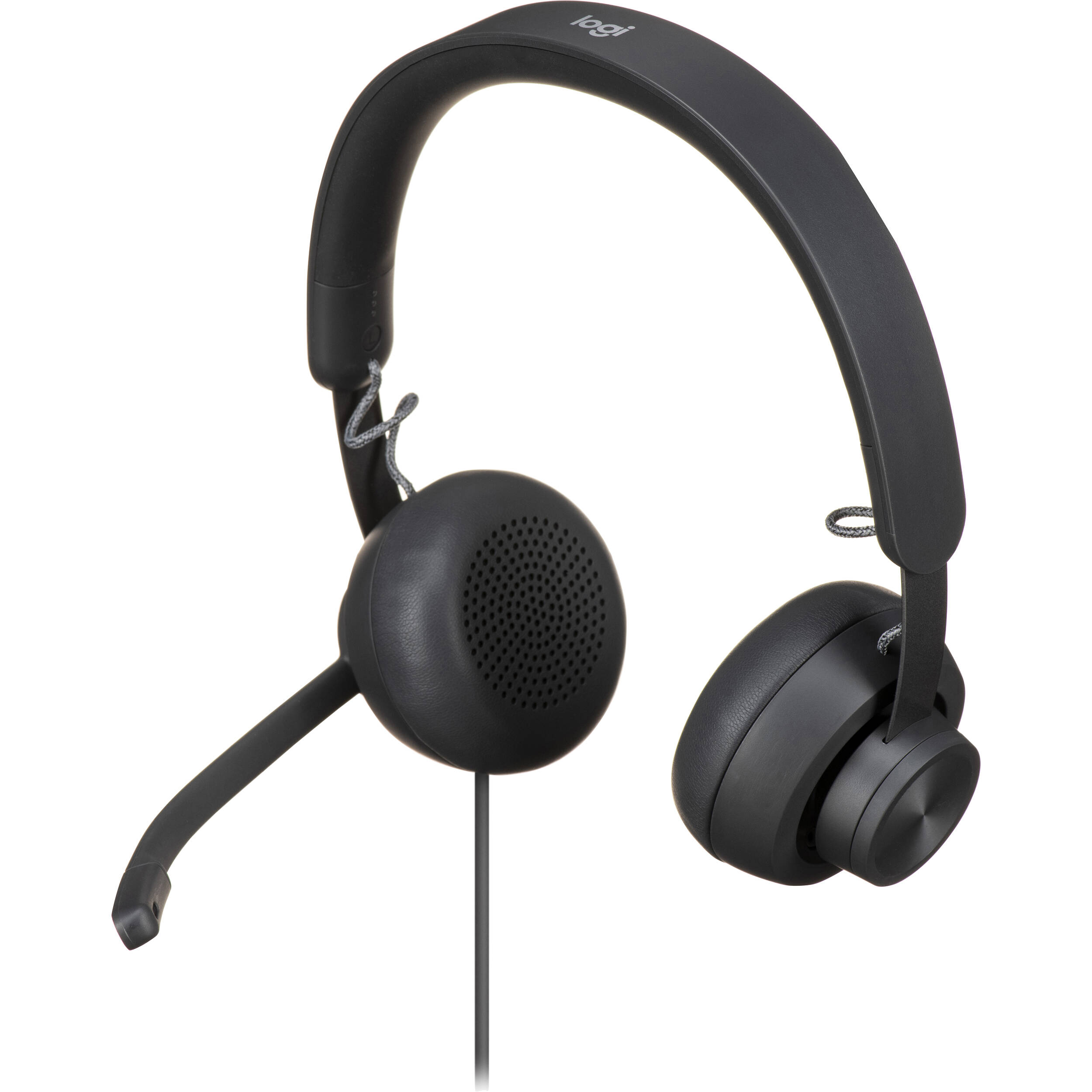 Designed for busy open workspaces, Zone Wired is a USB headset that delivers premium audio and reliable call clarity with advanced noise-canceling mic technology. Open UC Wired Headset, inline controller, USB A2C adapter. — view 2