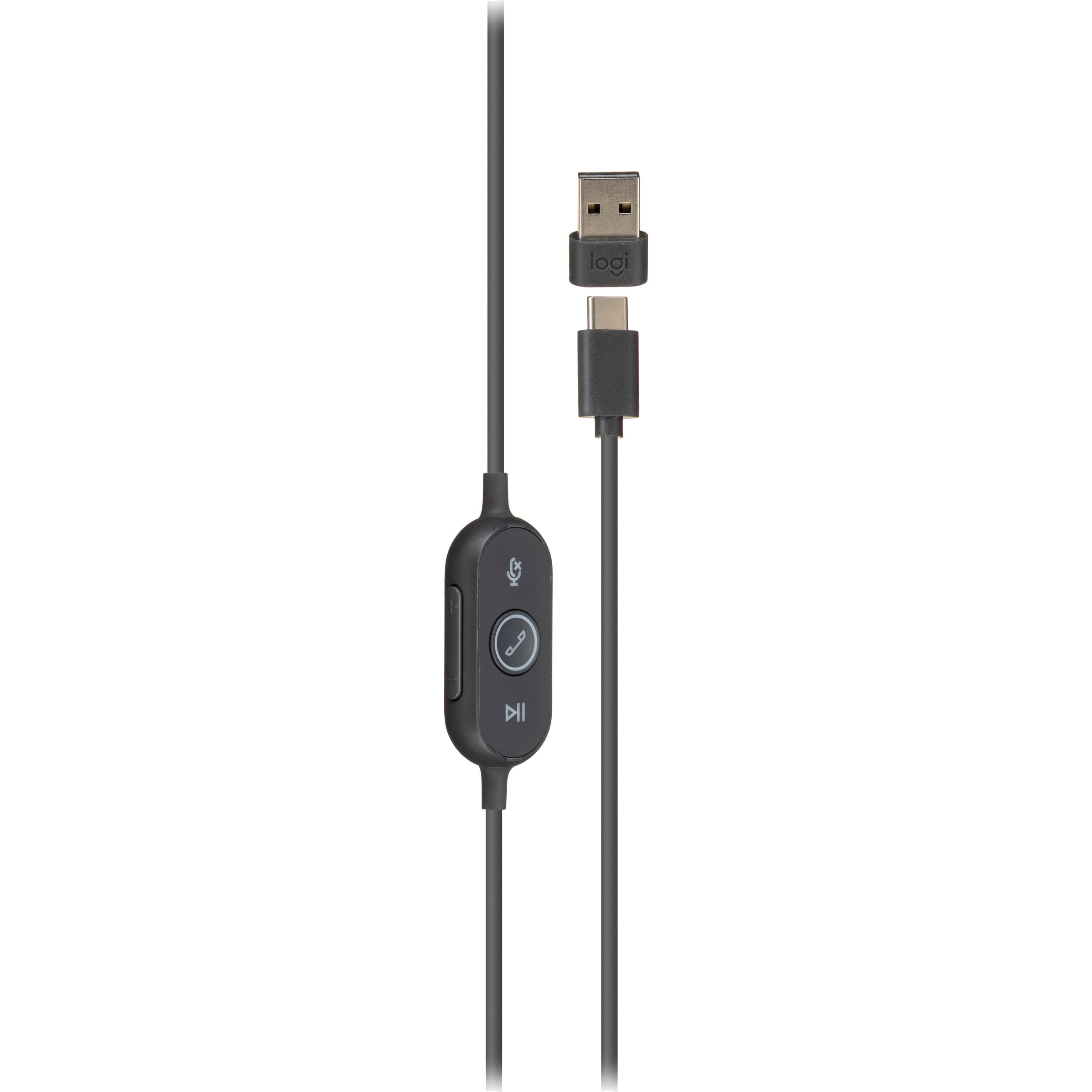 Designed for busy open workspaces, Zone Wired is a USB headset that delivers premium audio and reliable call clarity with advanced noise-canceling mic technology. Open UC Wired Headset, inline controller, USB A2C adapter. — view 4