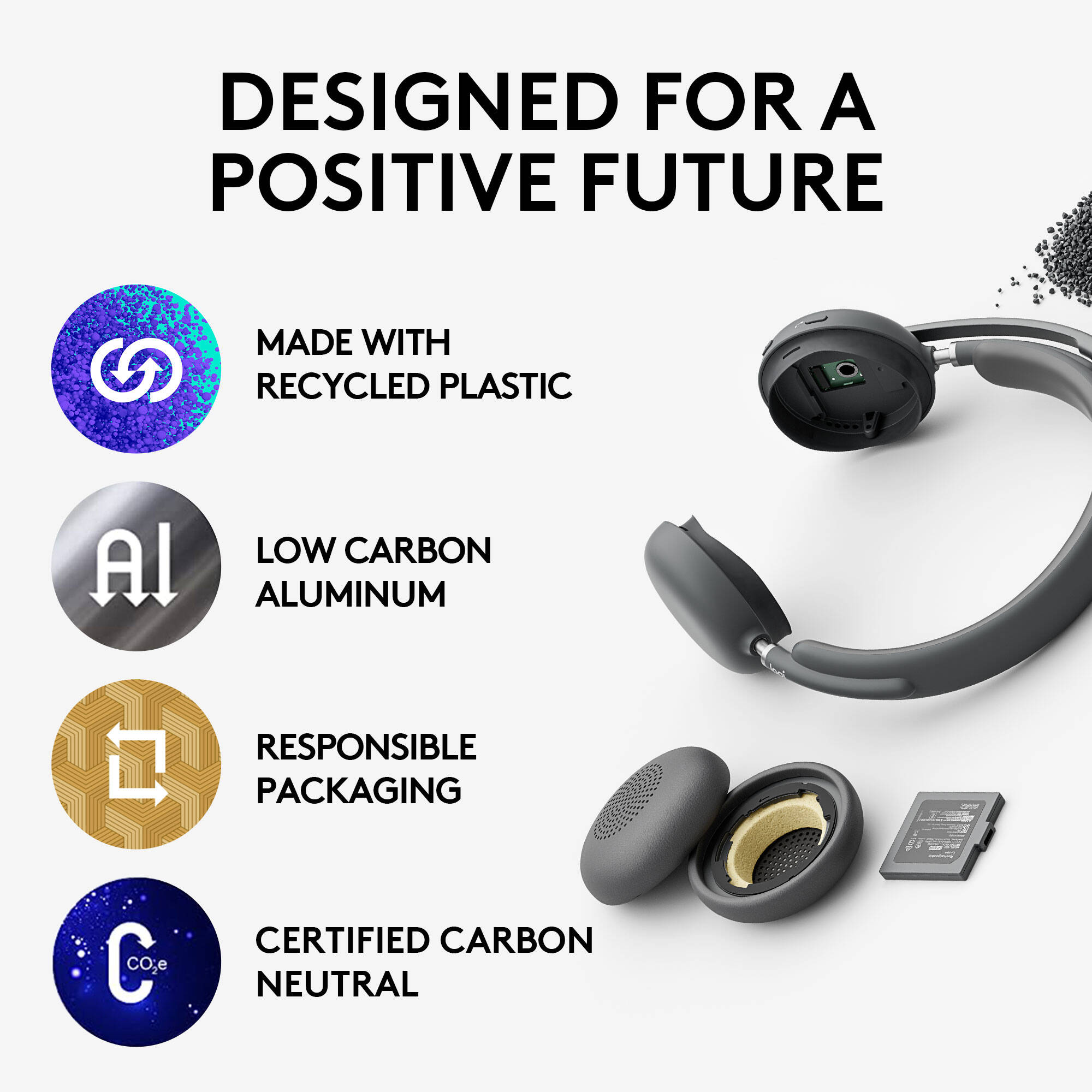 Logitech Zone Wireless 2 Teams graphite wireless headset with boom microphone — view 10
